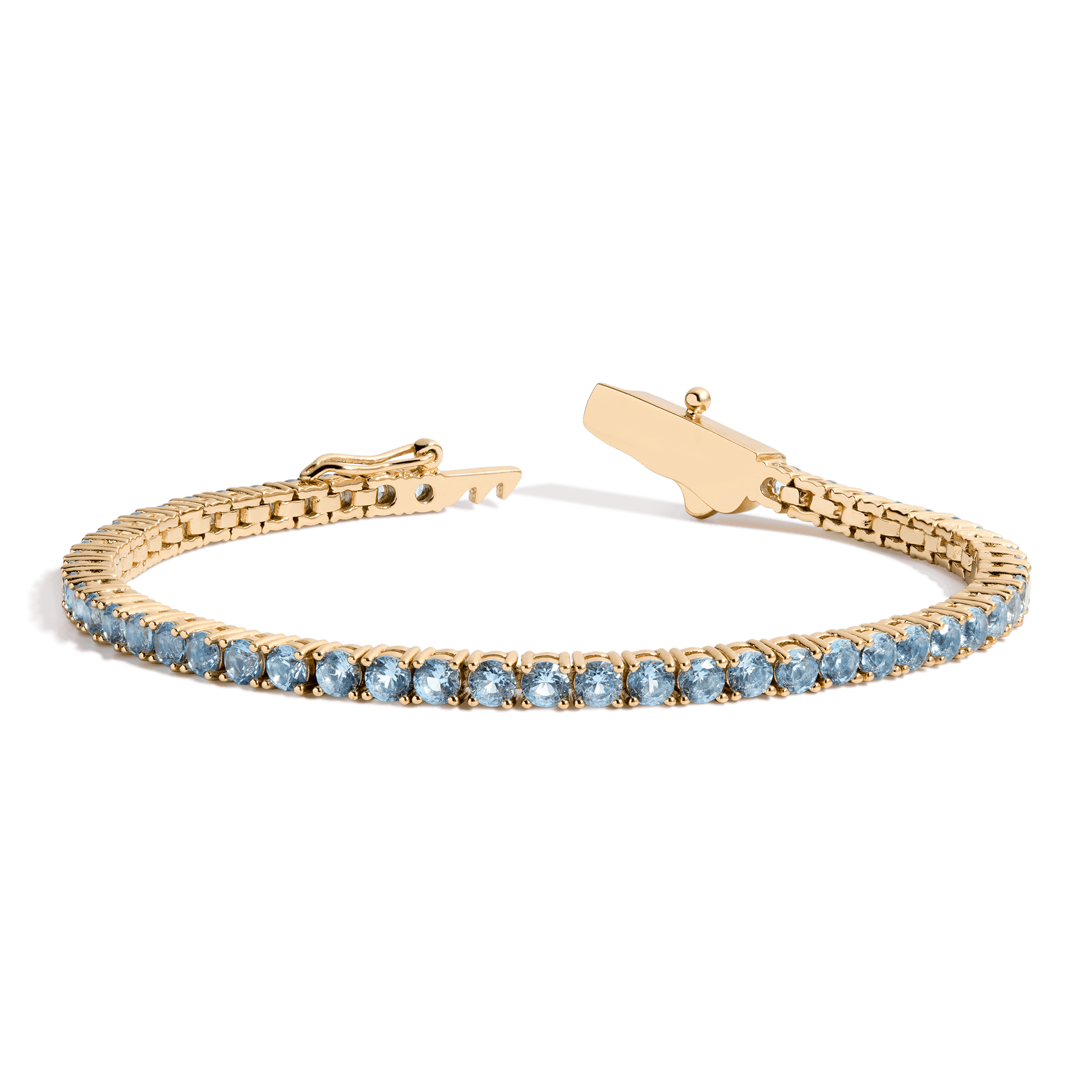 Lab Grown Aquamarine Tennis Bracelet