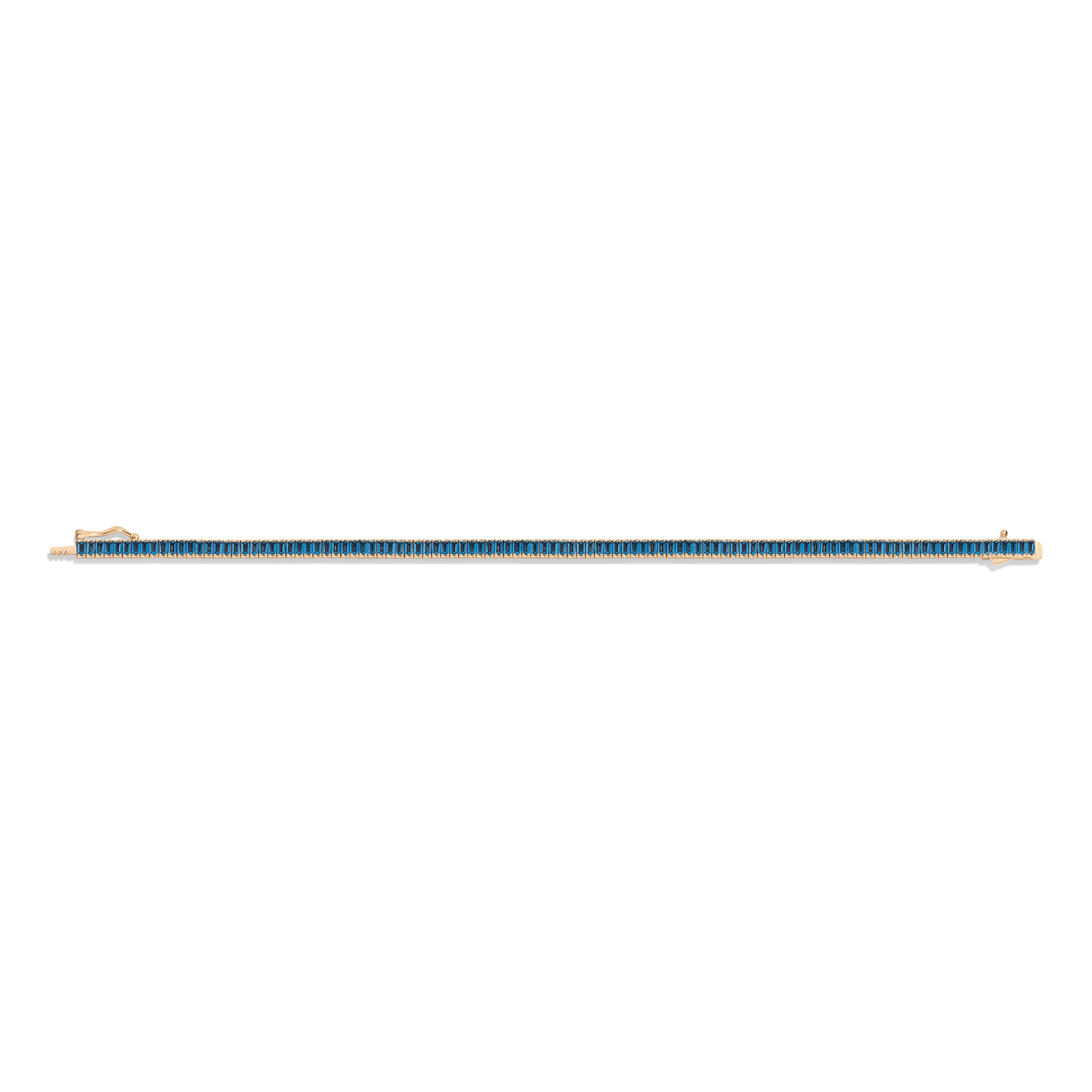 Lab Grown Blue Topaz Baguette Tennis Bracelet