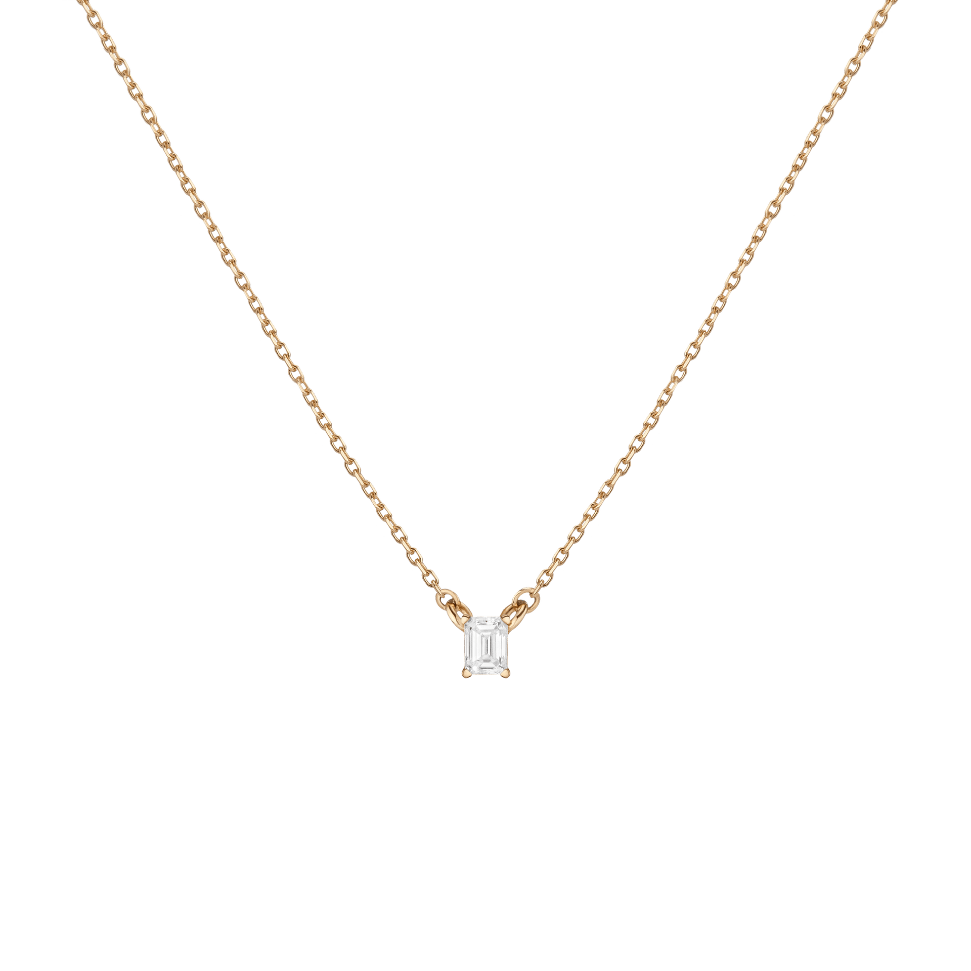 Emerald Lab Grown Diamond Solitaire Necklace