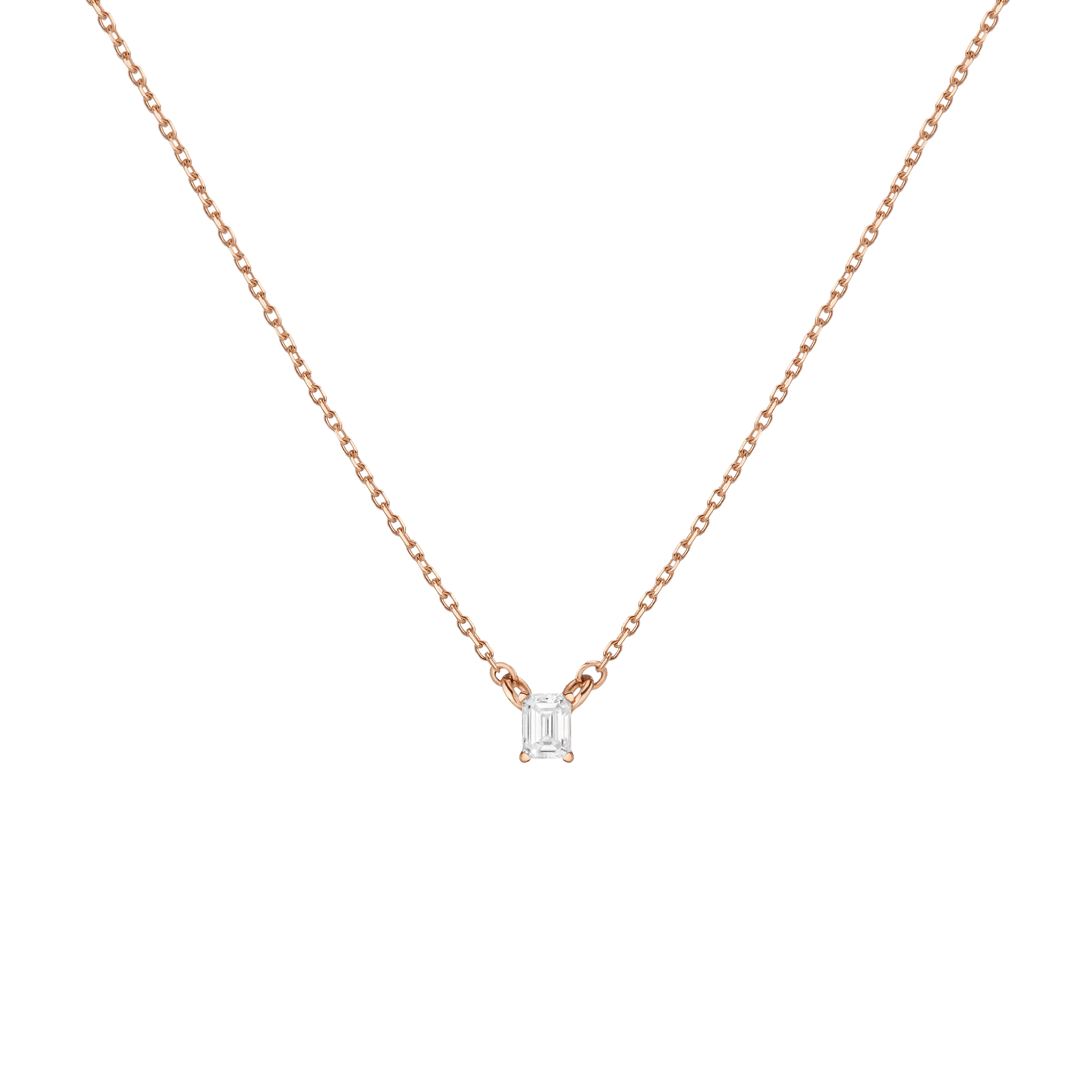 Emerald Lab Grown Diamond Solitaire Necklace