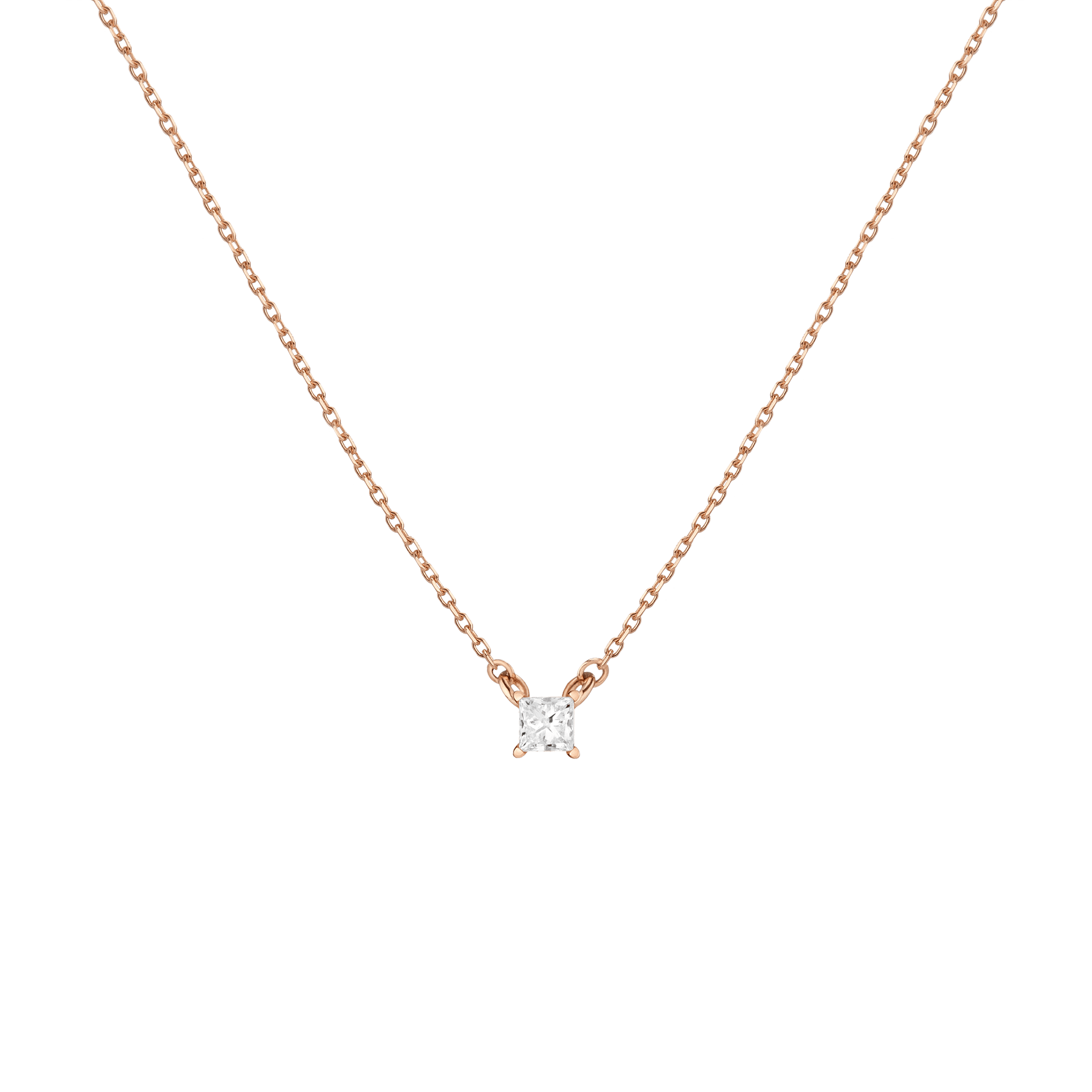 Princess Lab Grown Diamond Solitaire Necklace