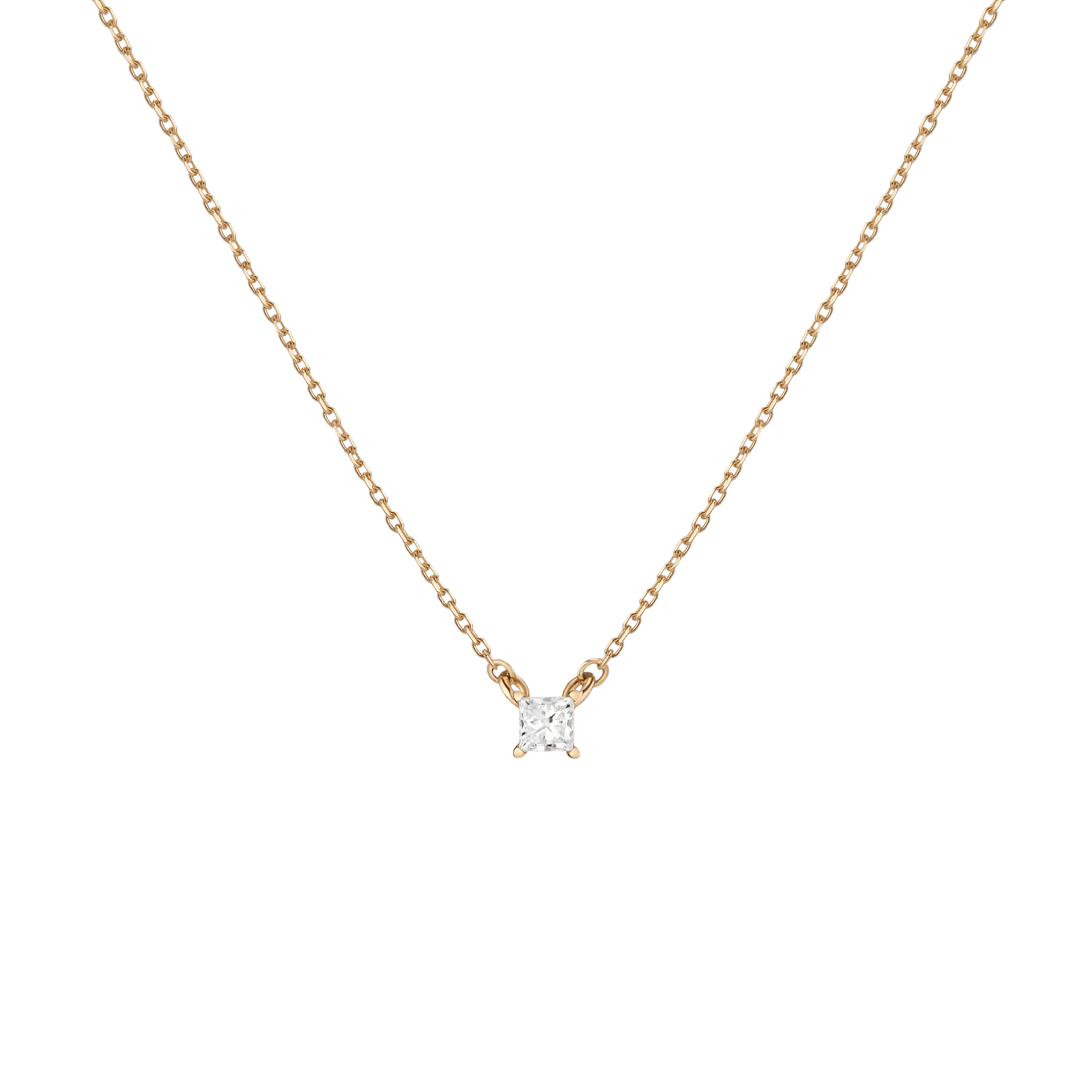 Princess Lab Grown Diamond Solitaire Necklace