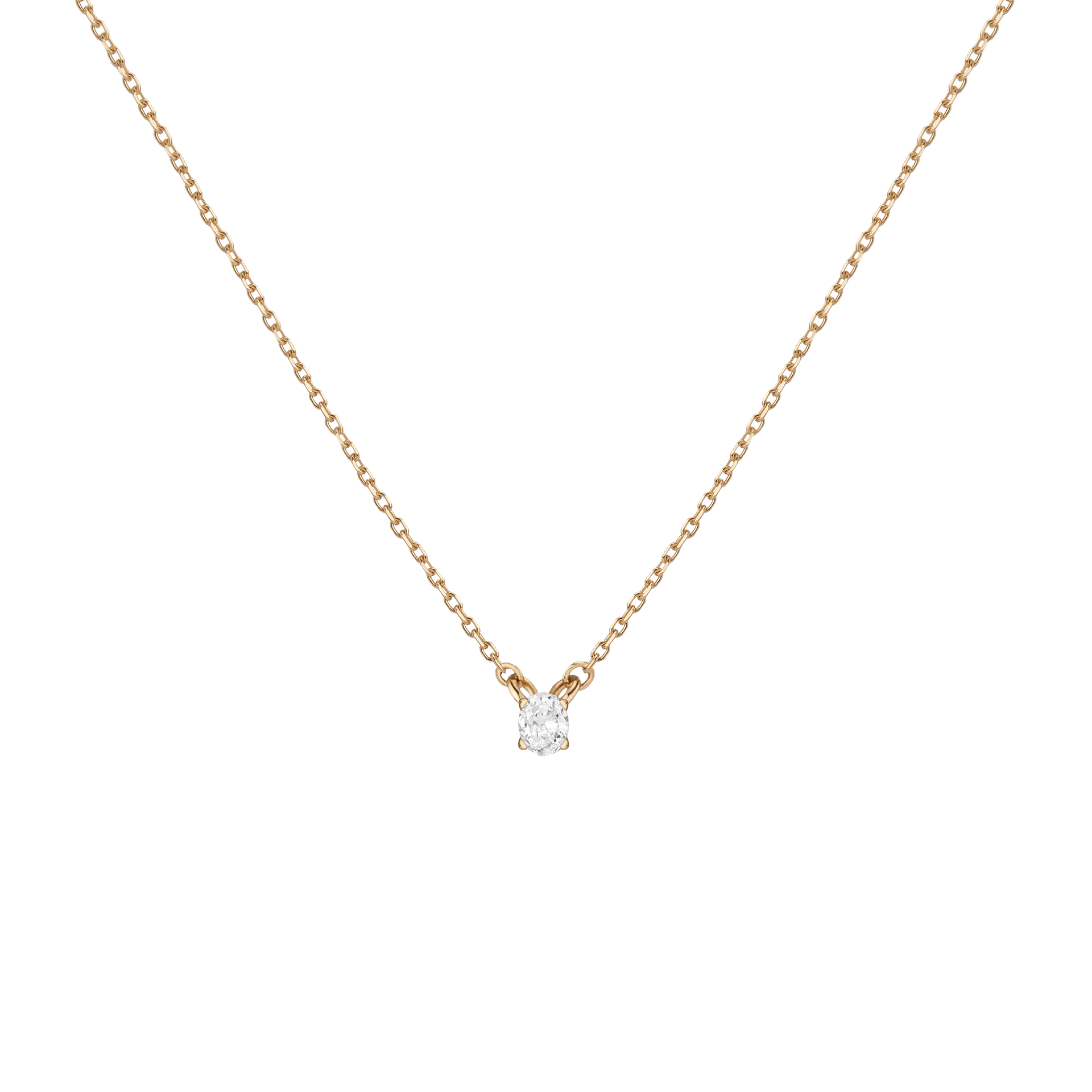 Oval Lab Grown Diamond Solitaire Necklace