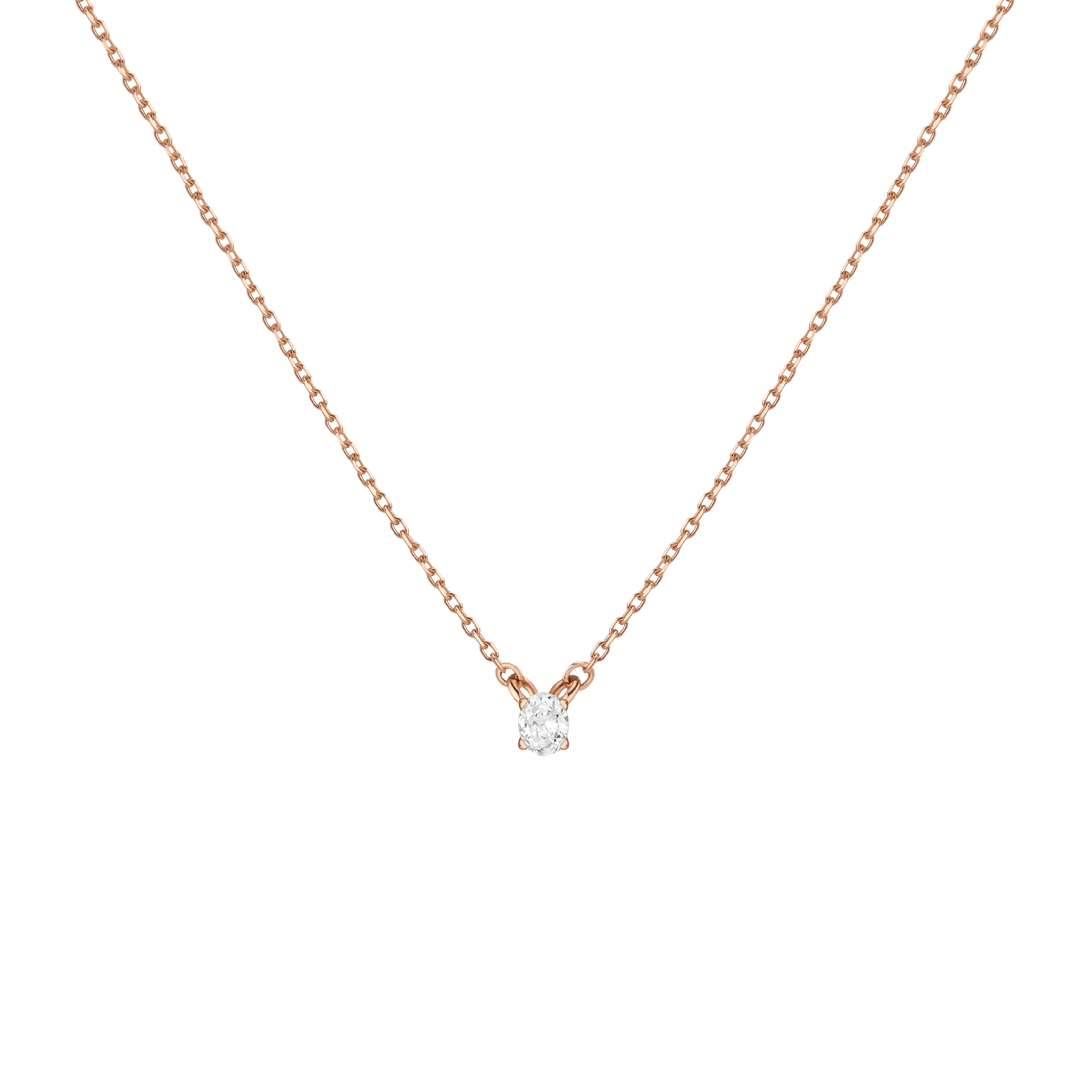 Oval Lab Grown Diamond Solitaire Necklace