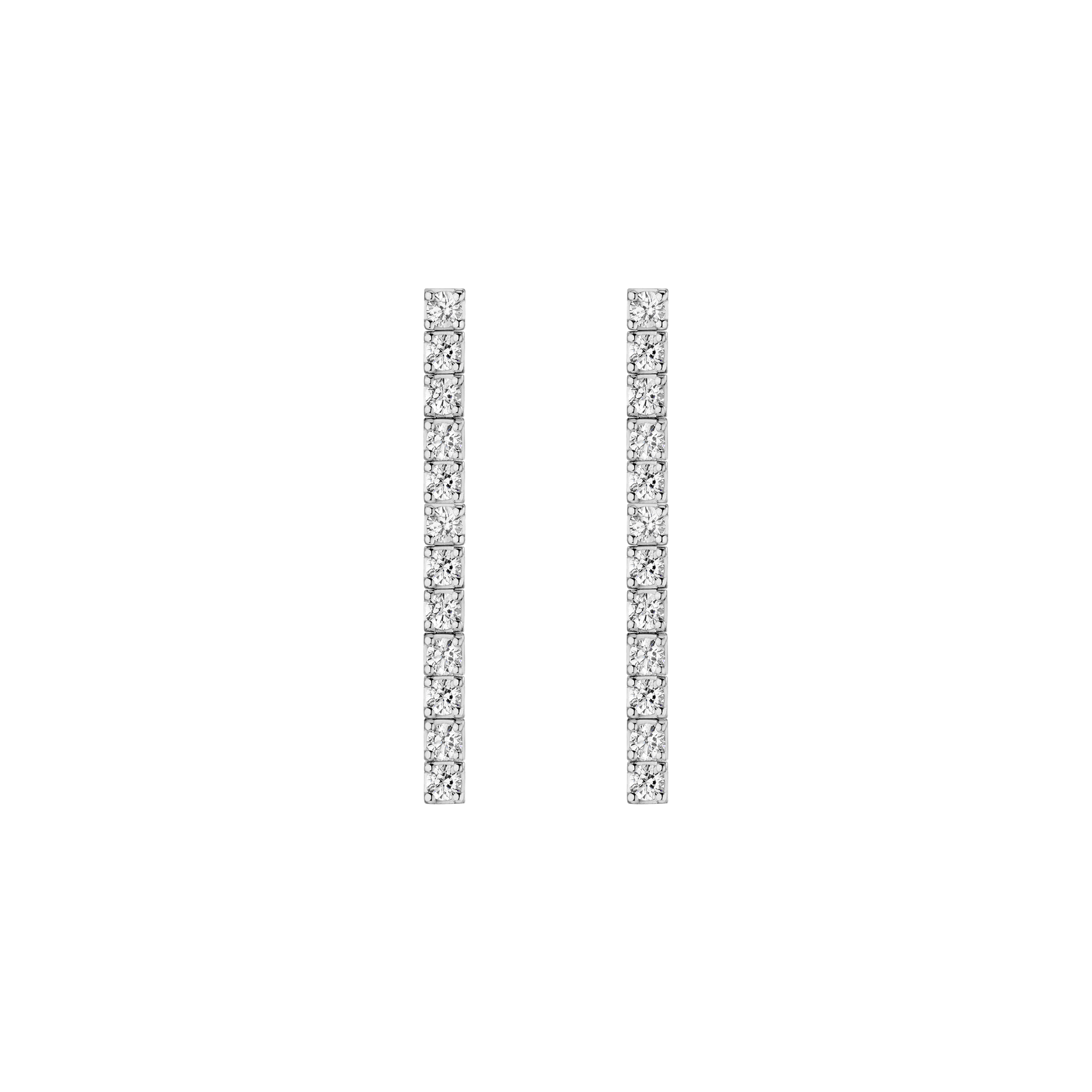 Lab Grown White Sapphire Tennis Earrings