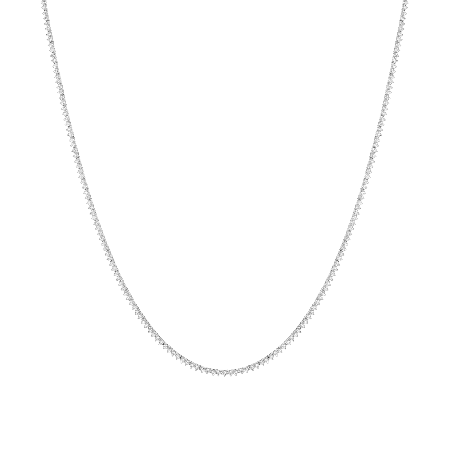 Three-Prong Lab Grown Diamond Tennis Necklace
