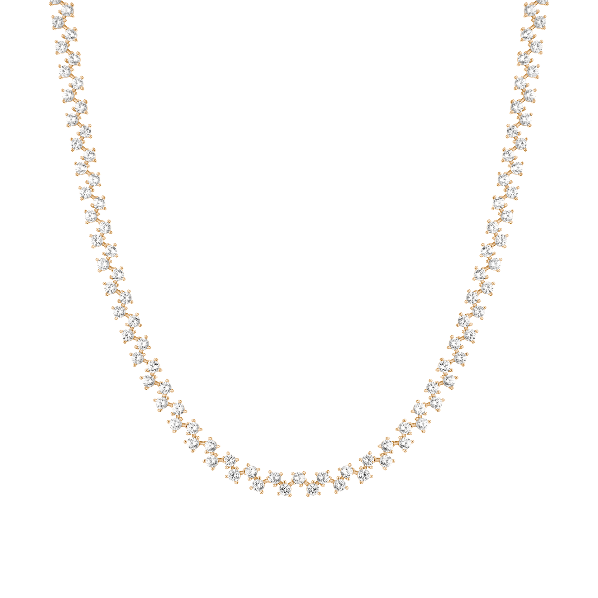 Floating Lab Grown White Sapphire Tennis Necklace