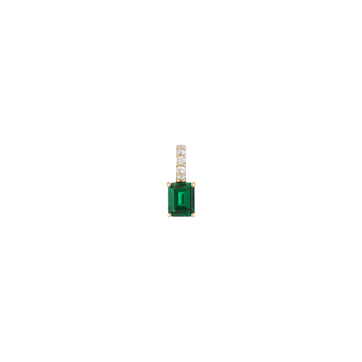 Emerald Cut Tennis Charm Pendant