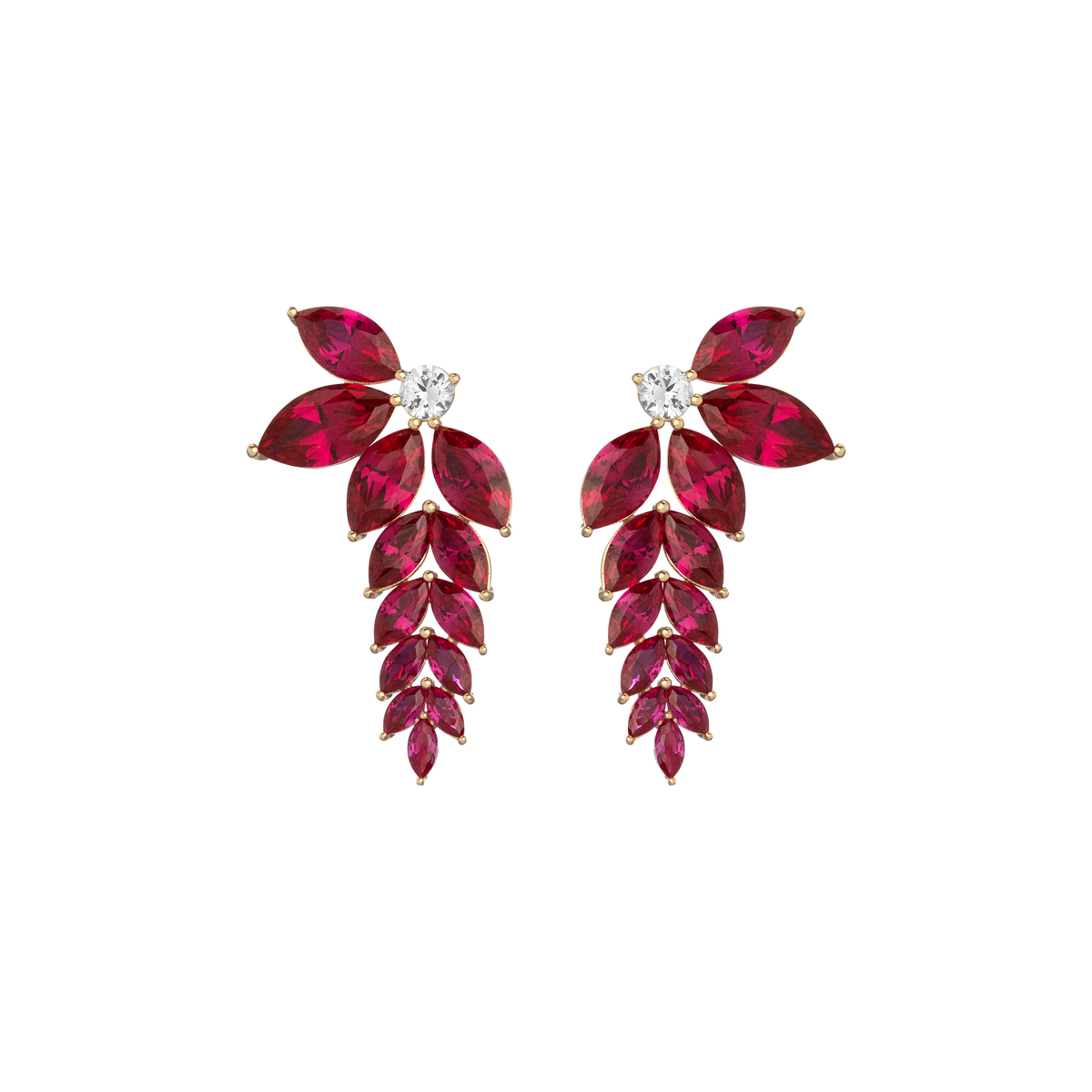 Aurate x Marilyn Monroe: Lab Grown Red Marquise Waterfall Earrings