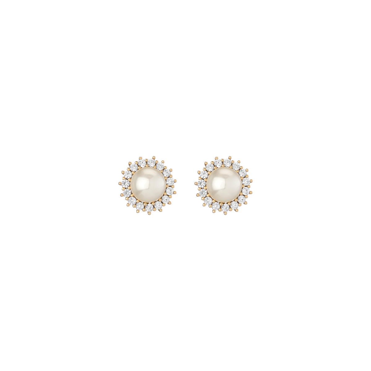Aurate x Marilyn Monroe: Lab Grown White Sapphire Pearl Earrings