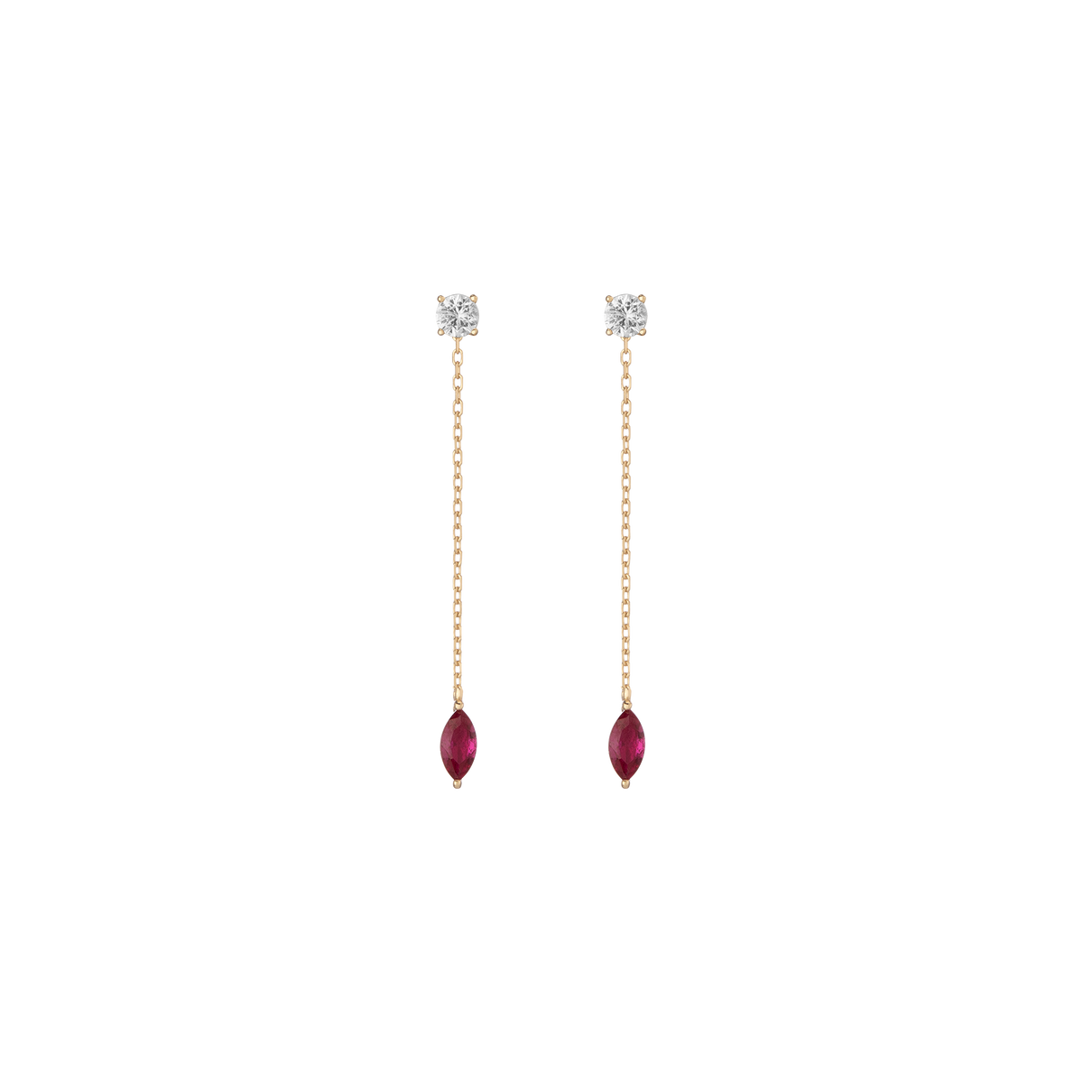 Aurate x Marilyn Monroe: Lab Grown Red Marquise Earring Threader