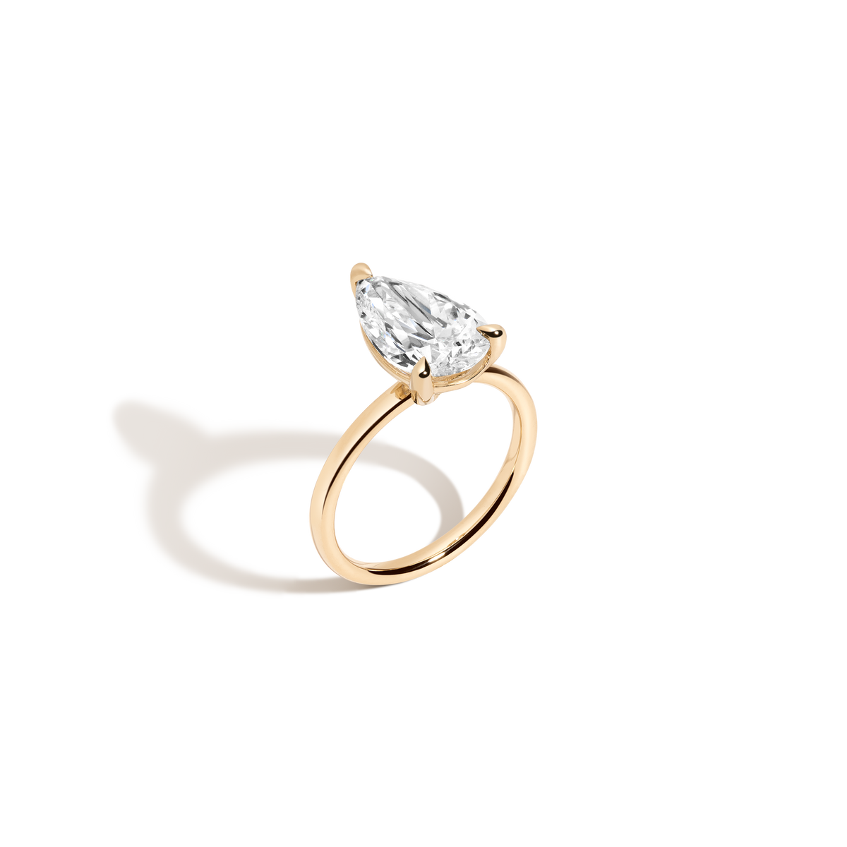 4ct Pear Lab Grown Diamond Solitaire Ring