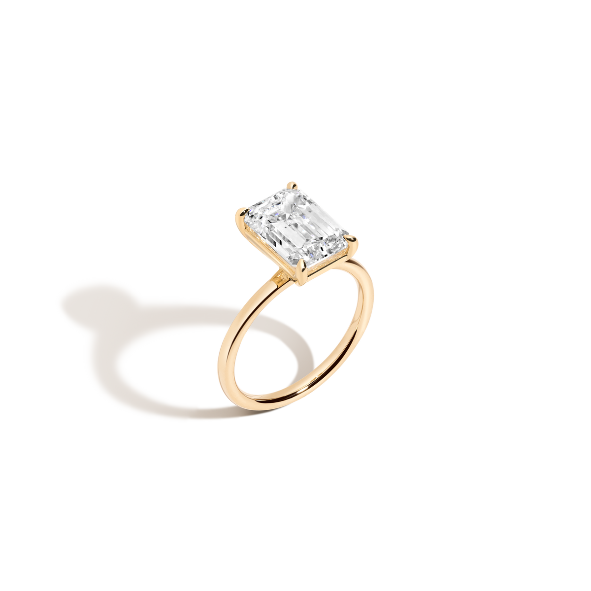 4ct Emerald Lab Grown Diamond Solitaire Ring