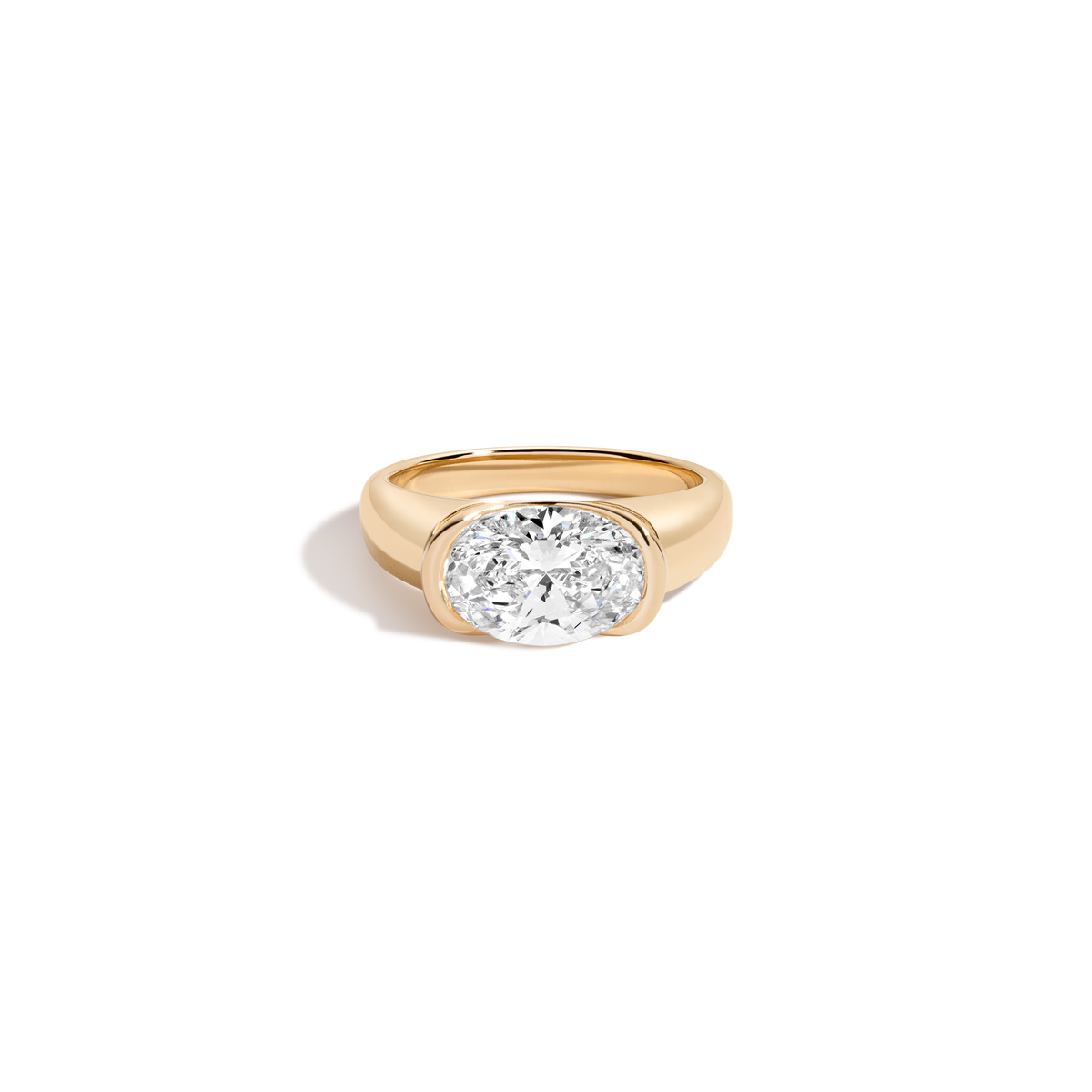 3ct Oval Lab Grown Diamond Floating Signet Ring