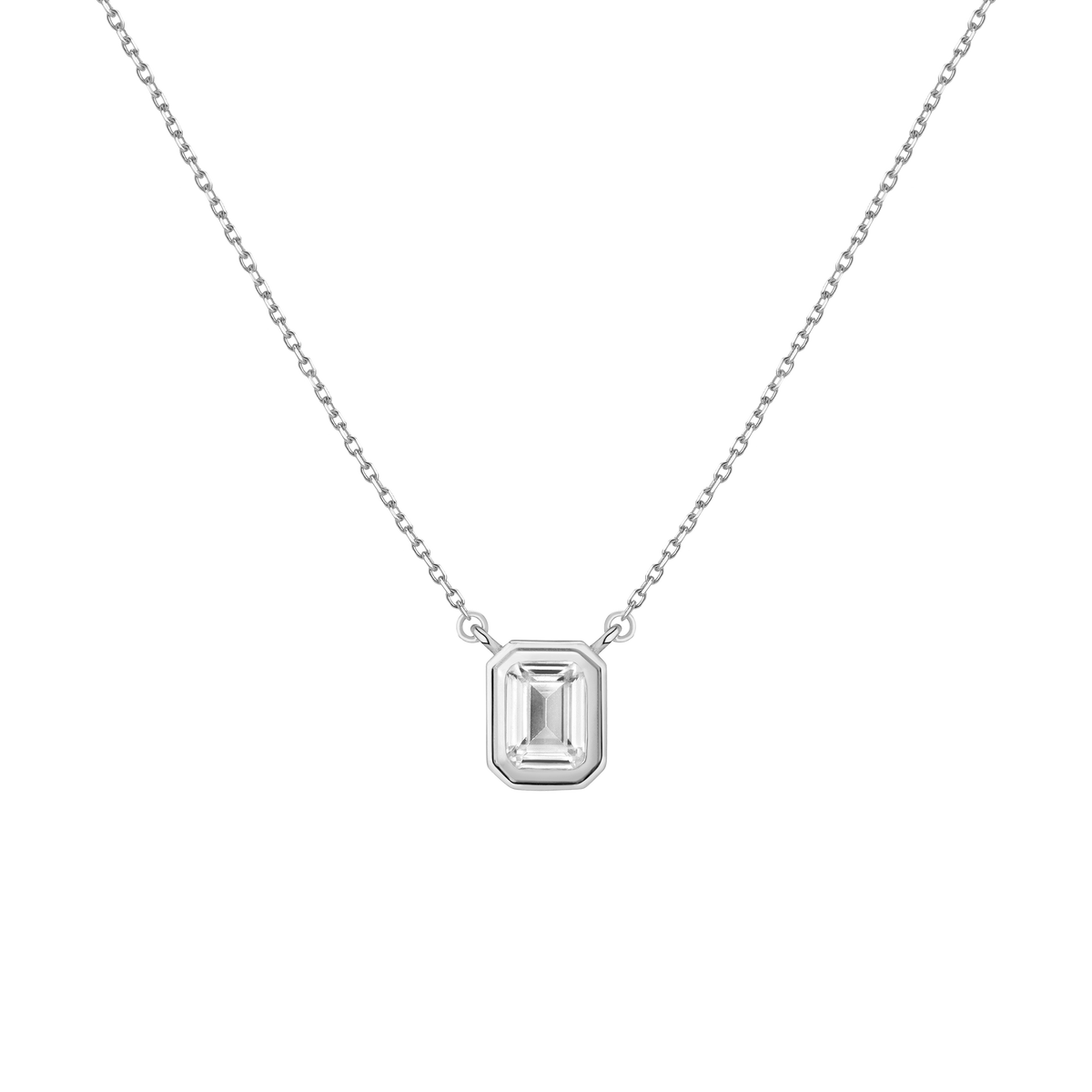 Lab Grown White Sapphire Heirloom Necklace