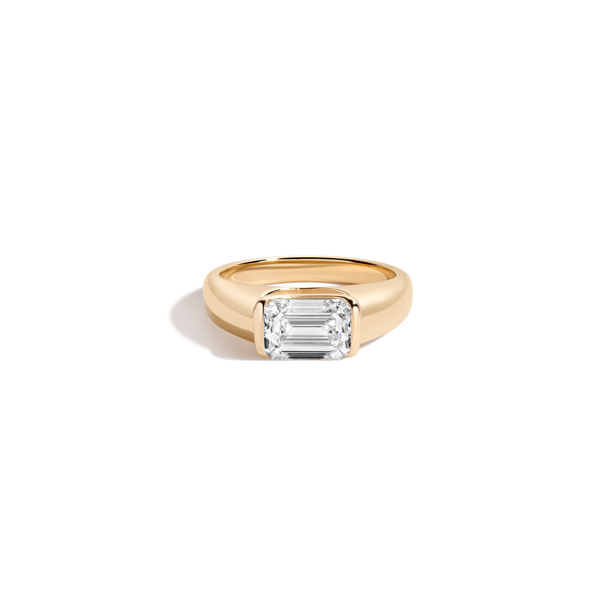 2ct Emerald Lab Grown Diamond Floating Signet Ring