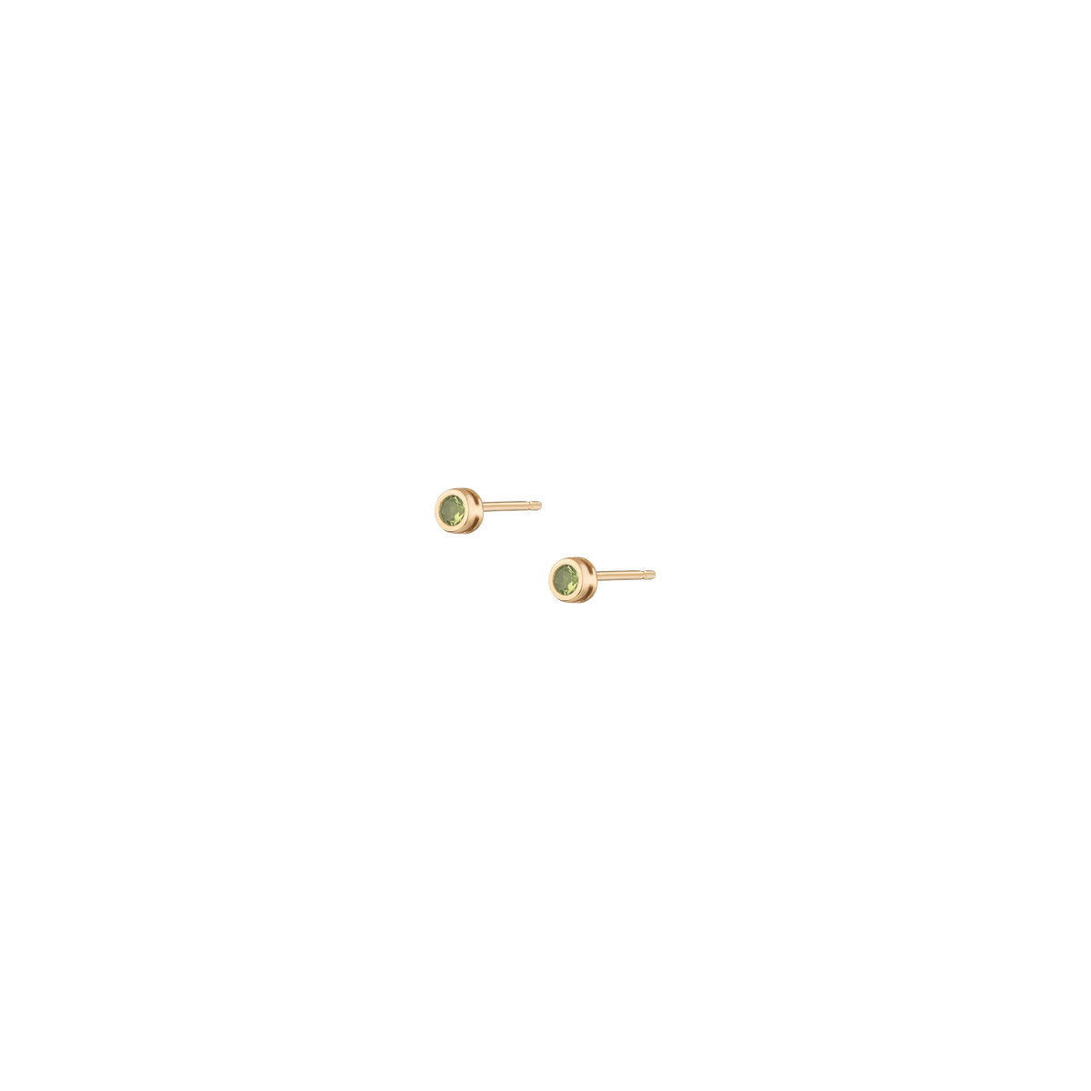 Aurate x Wilson: Lab Grown Peridot Bezel Stud Earrings