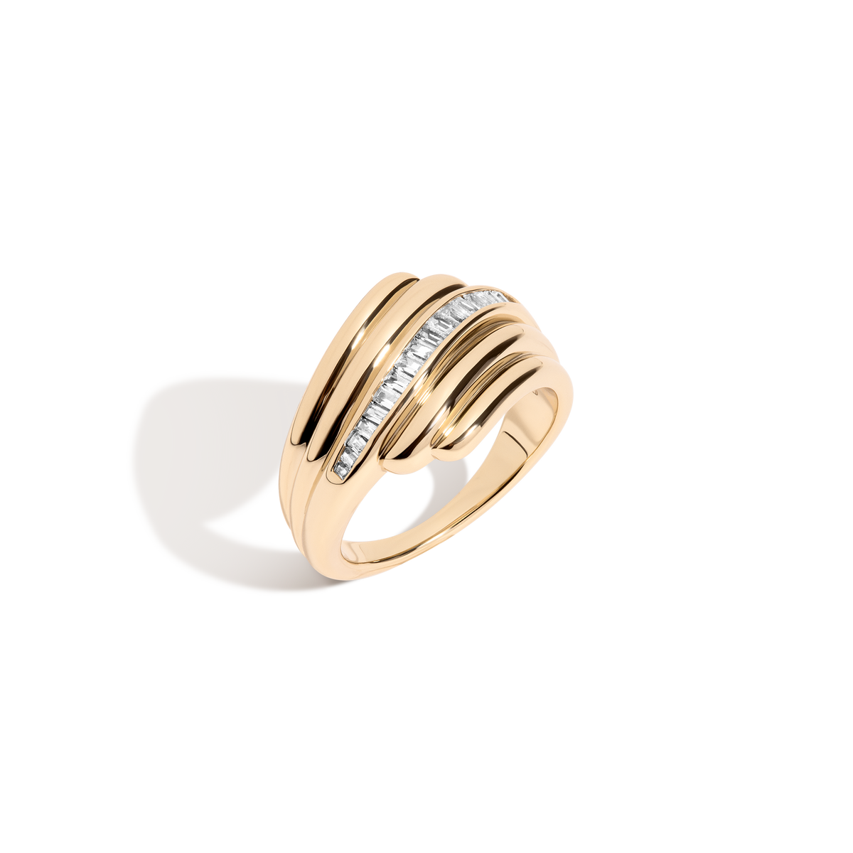 Lab Grown White Sapphire Baguette Heirloom Ring