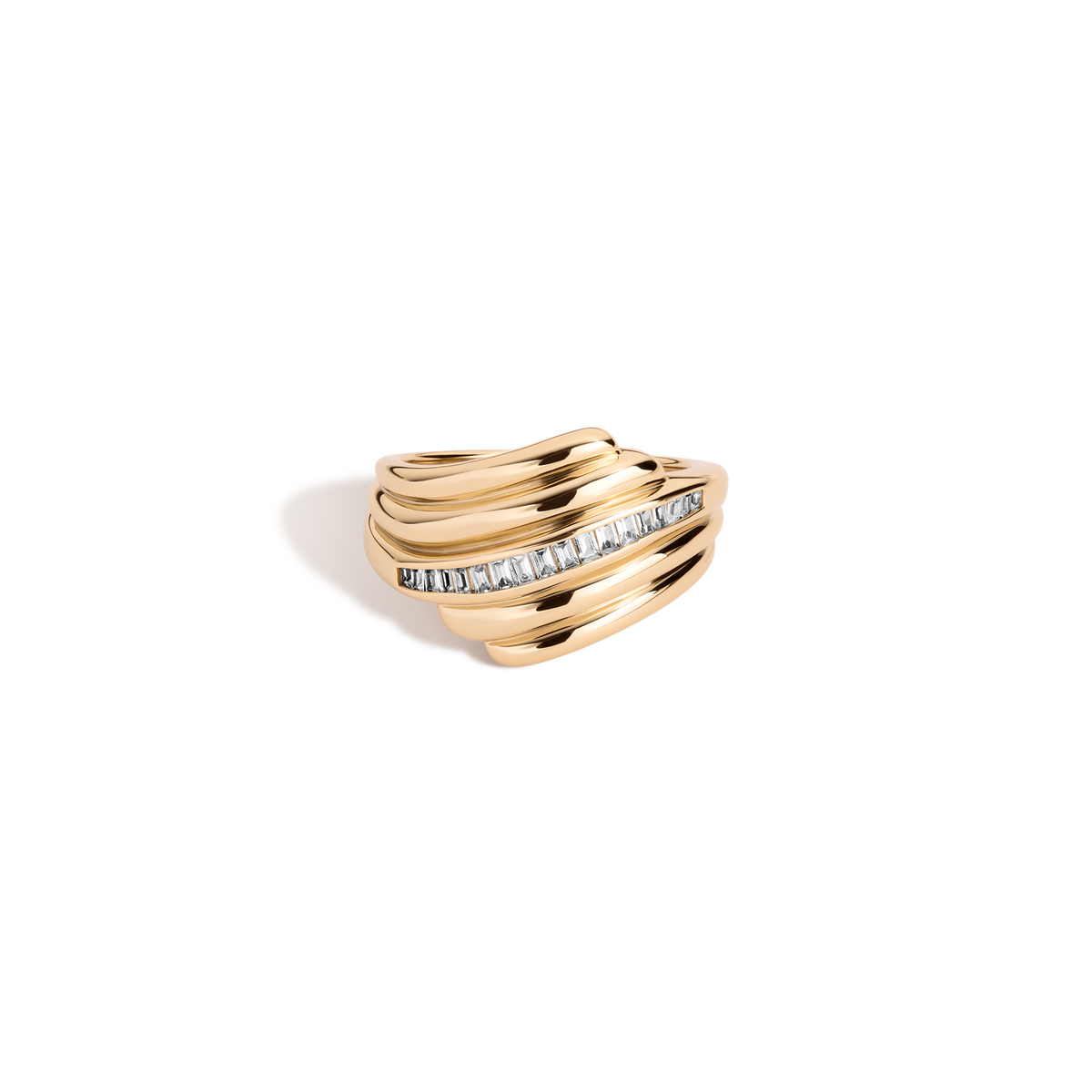 Lab Grown White Sapphire Baguette Heirloom Ring
