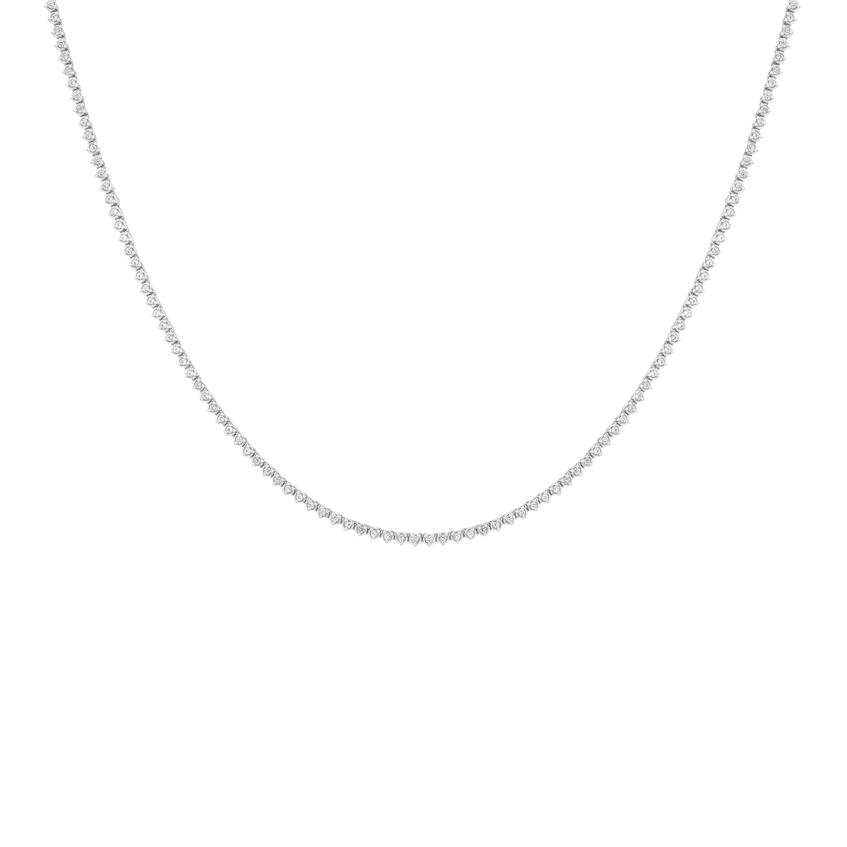 Lab Grown White Sapphire Barely There Tennis Necklace