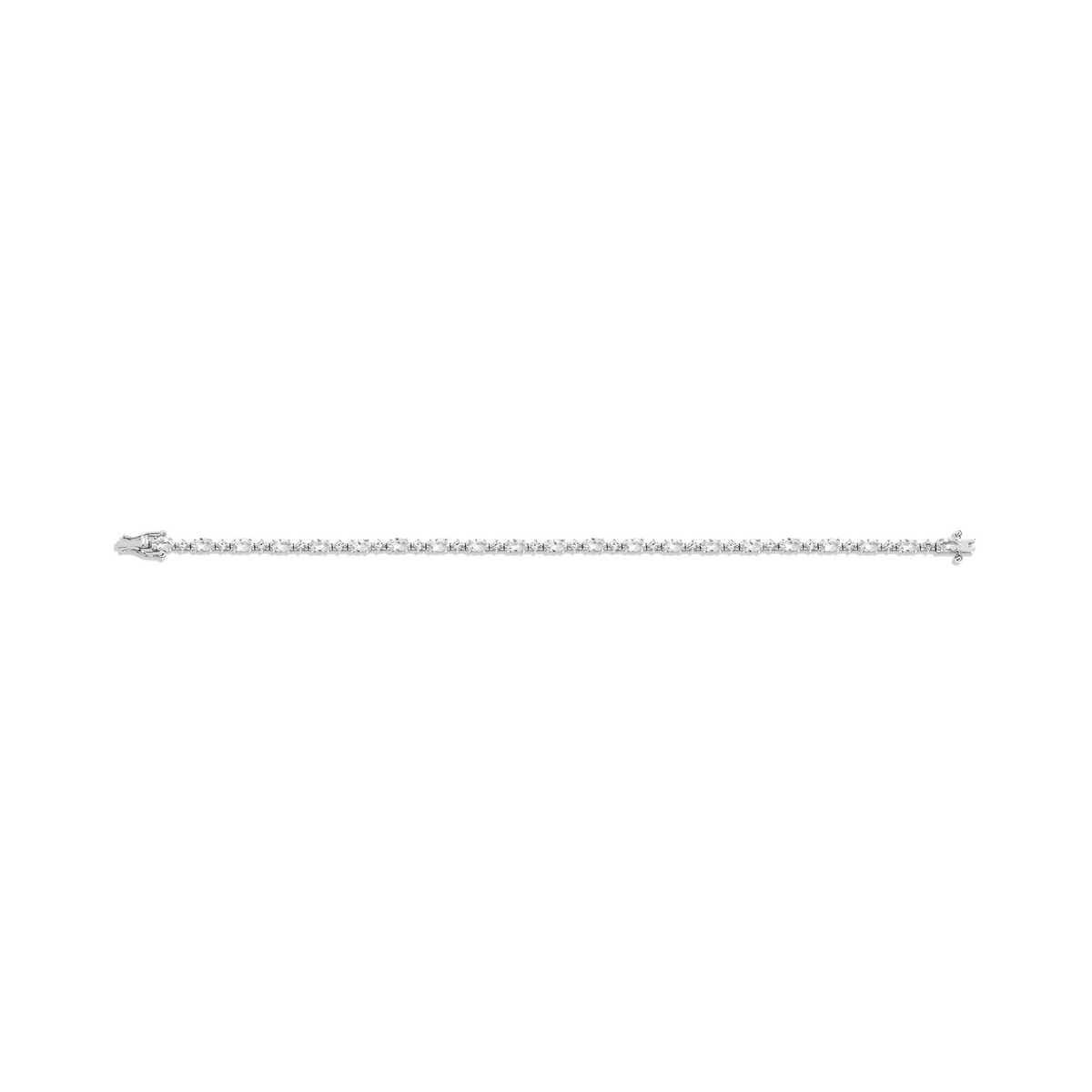 Lab Grown White Sapphire Marquise & Round Tennis Bracelet