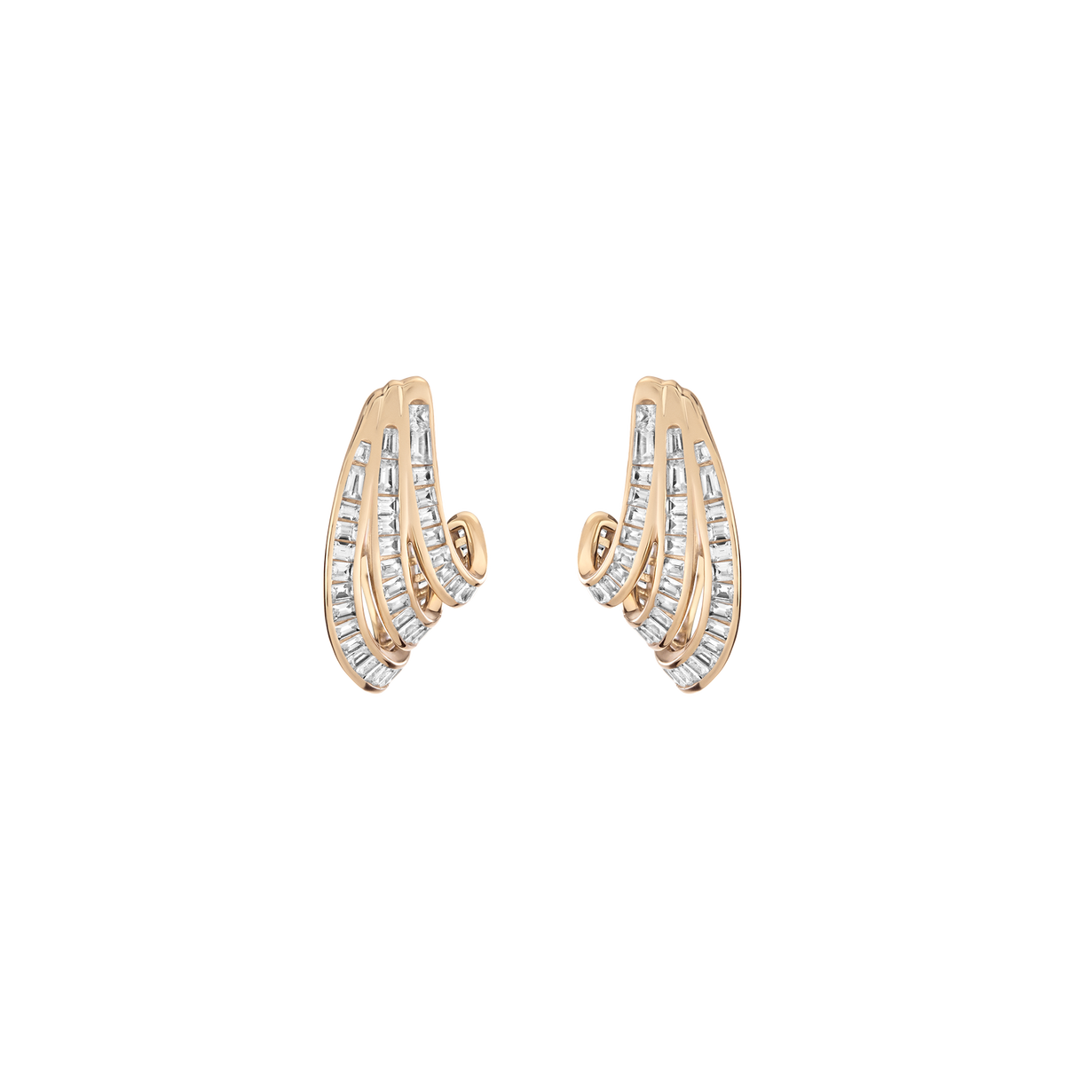 Lab Grown White Sapphire Baguette Heirloom Earrings