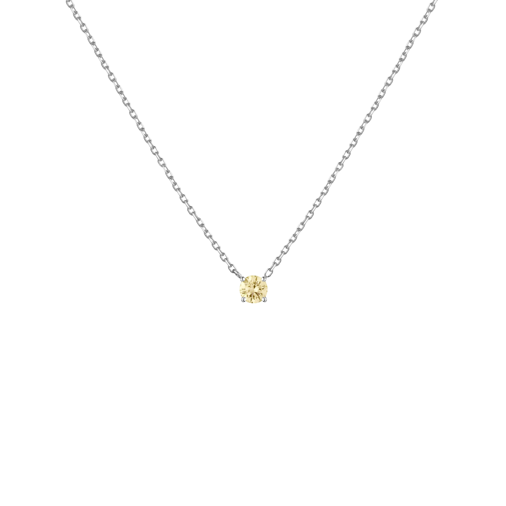 Lab Grown Yellow Diamond Solitaire Necklace