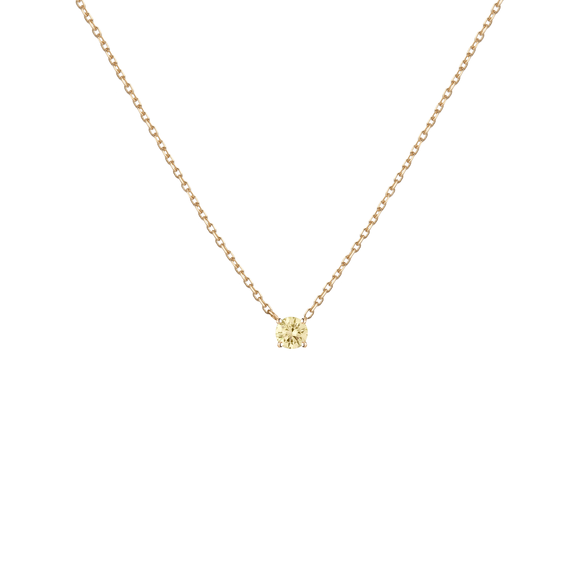 Lab Grown Yellow Diamond Solitaire Necklace