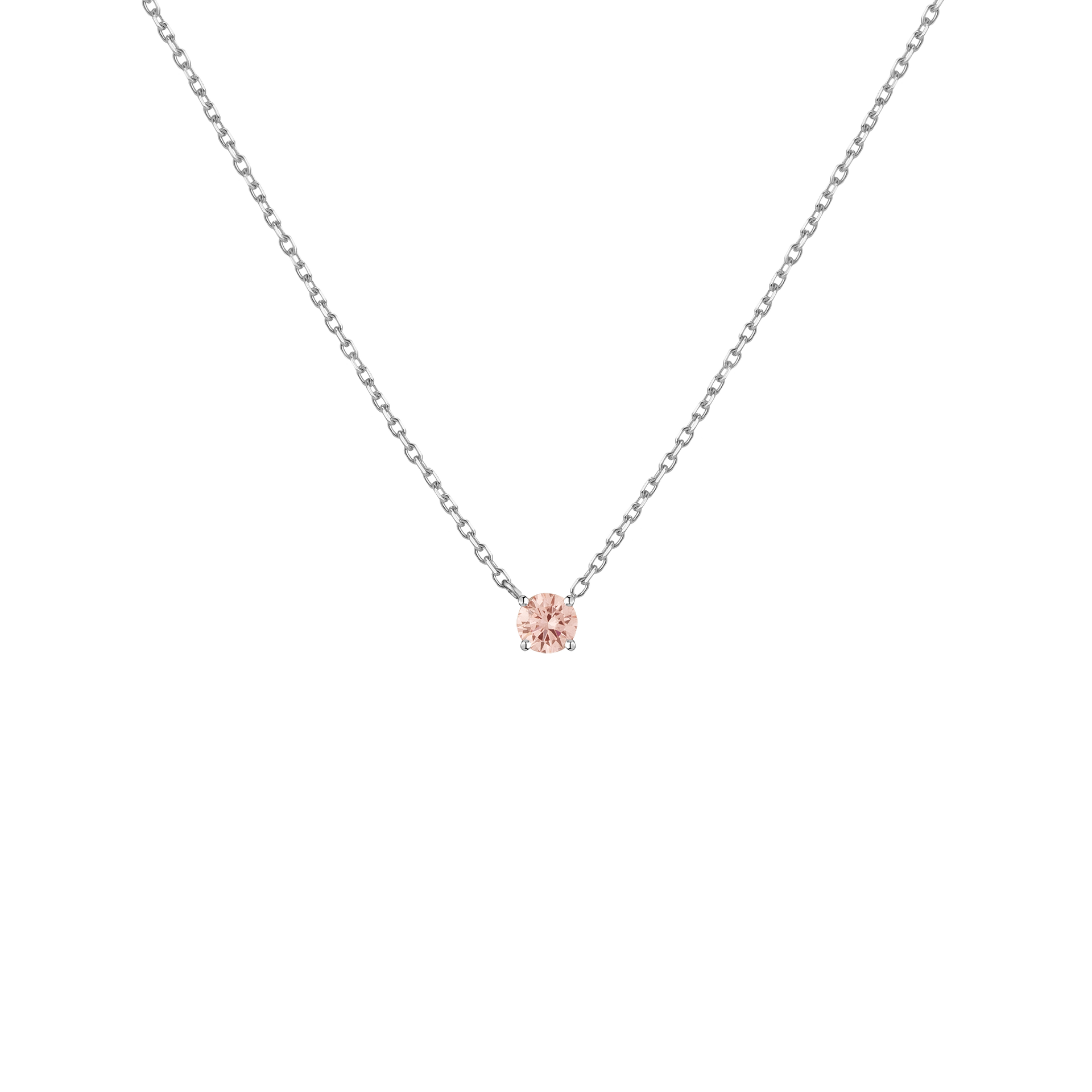 Lab Grown Pink Diamond Solitaire Necklace