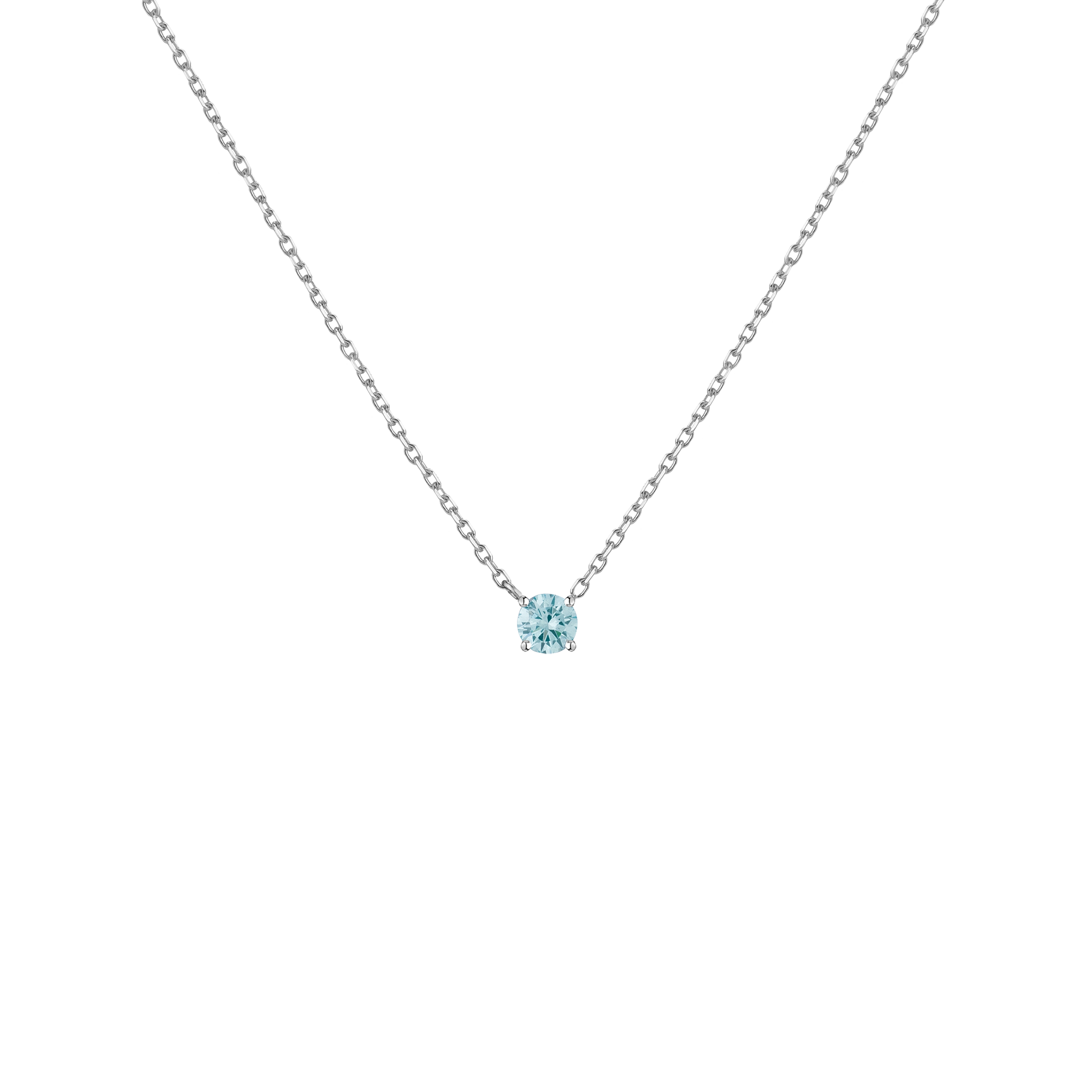Lab Grown Blue Diamond Solitaire Necklace