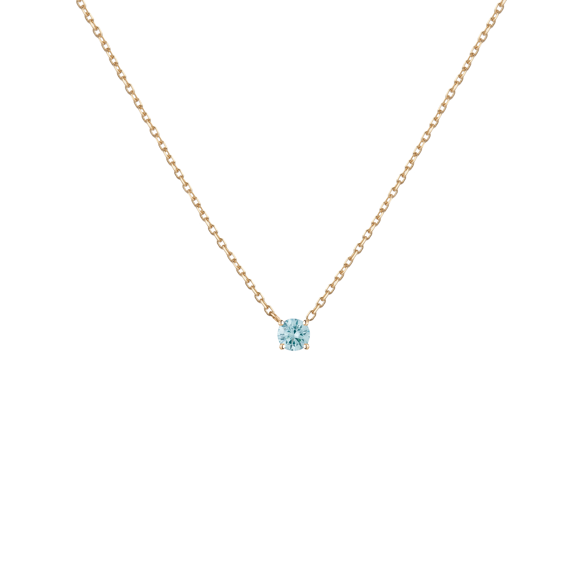 Lab Grown Blue Diamond Solitaire Necklace