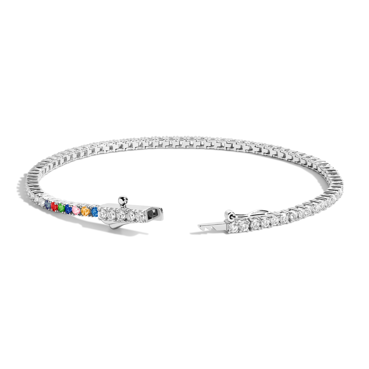 Personalized Lab Grown White Sapphire Tennis Bracelet