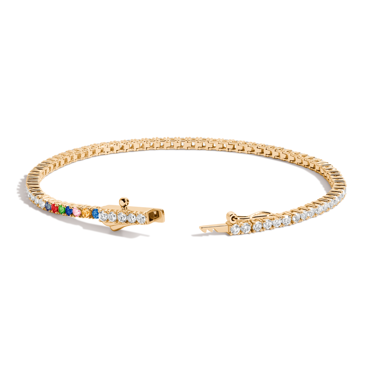 Personalized Lab Grown White Sapphire Tennis Bracelet