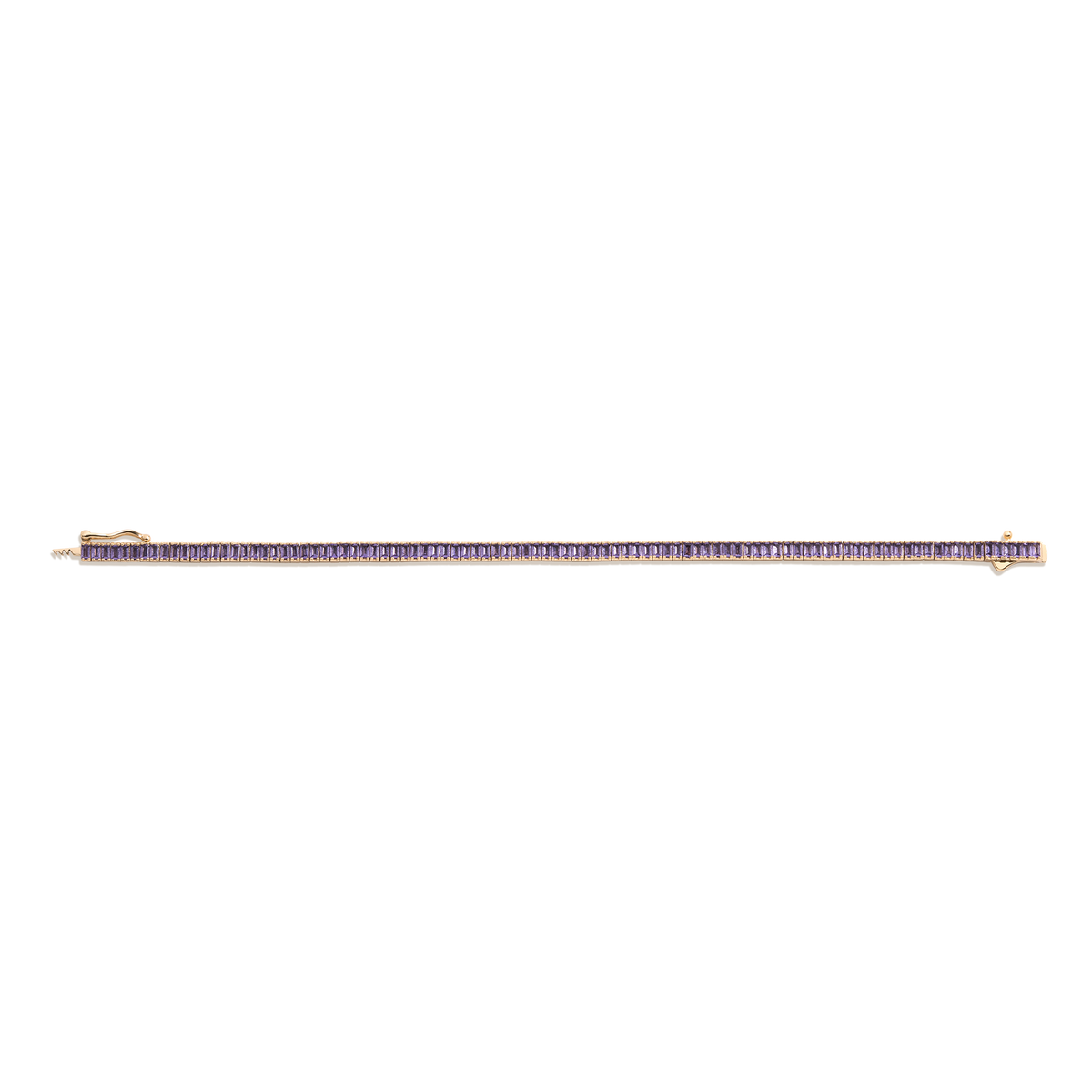 Lab Grown Amethyst Baguette Tennis Bracelet