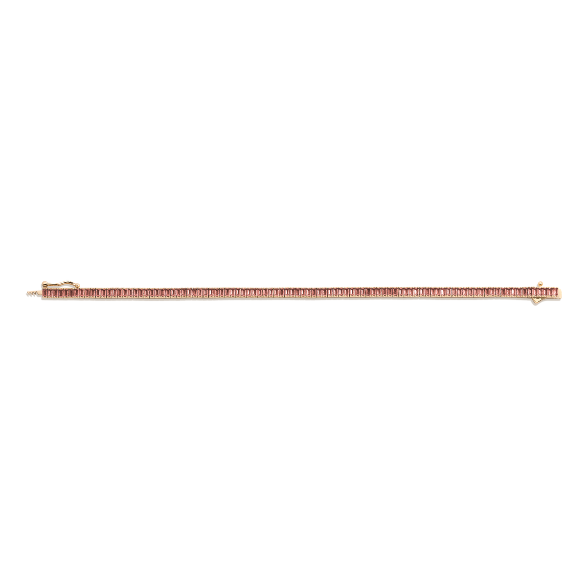 Lab Grown Sunstone Baguette Tennis Bracelet