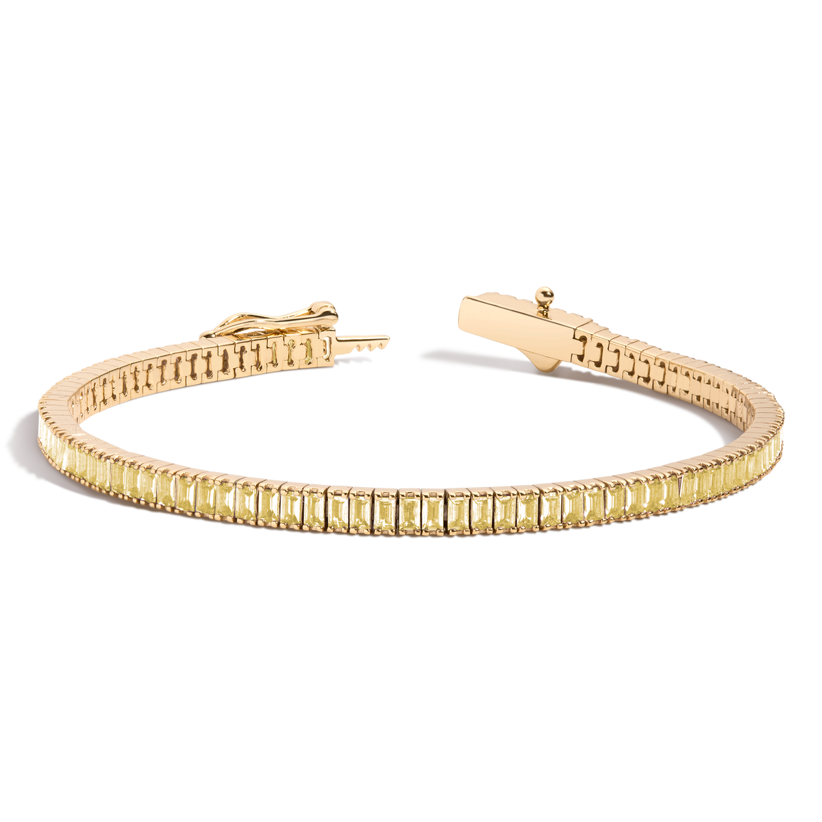 Lab Grown Citrine Baguette Tennis Bracelet