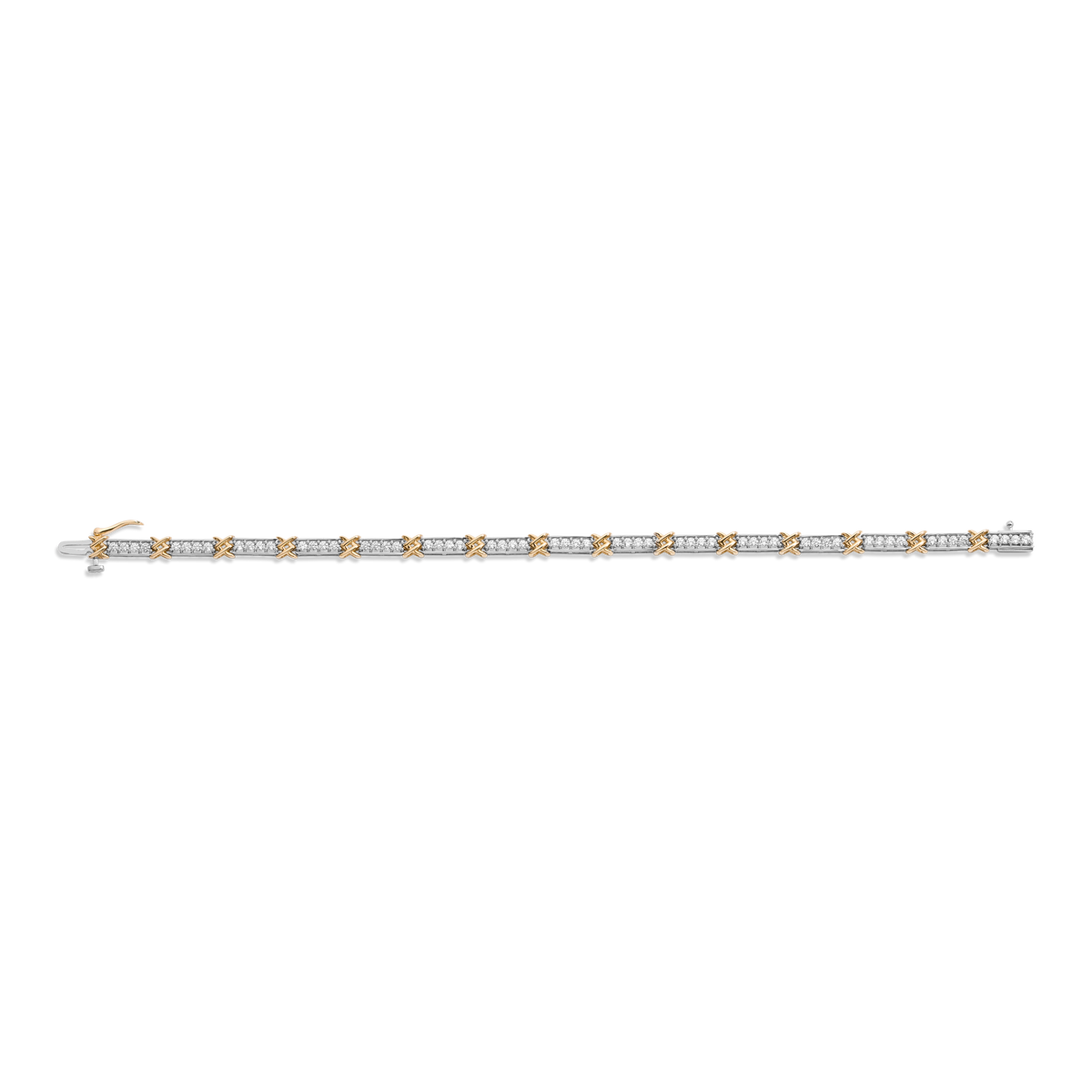 Lab Grown White Sapphire X Tennis Bracelet