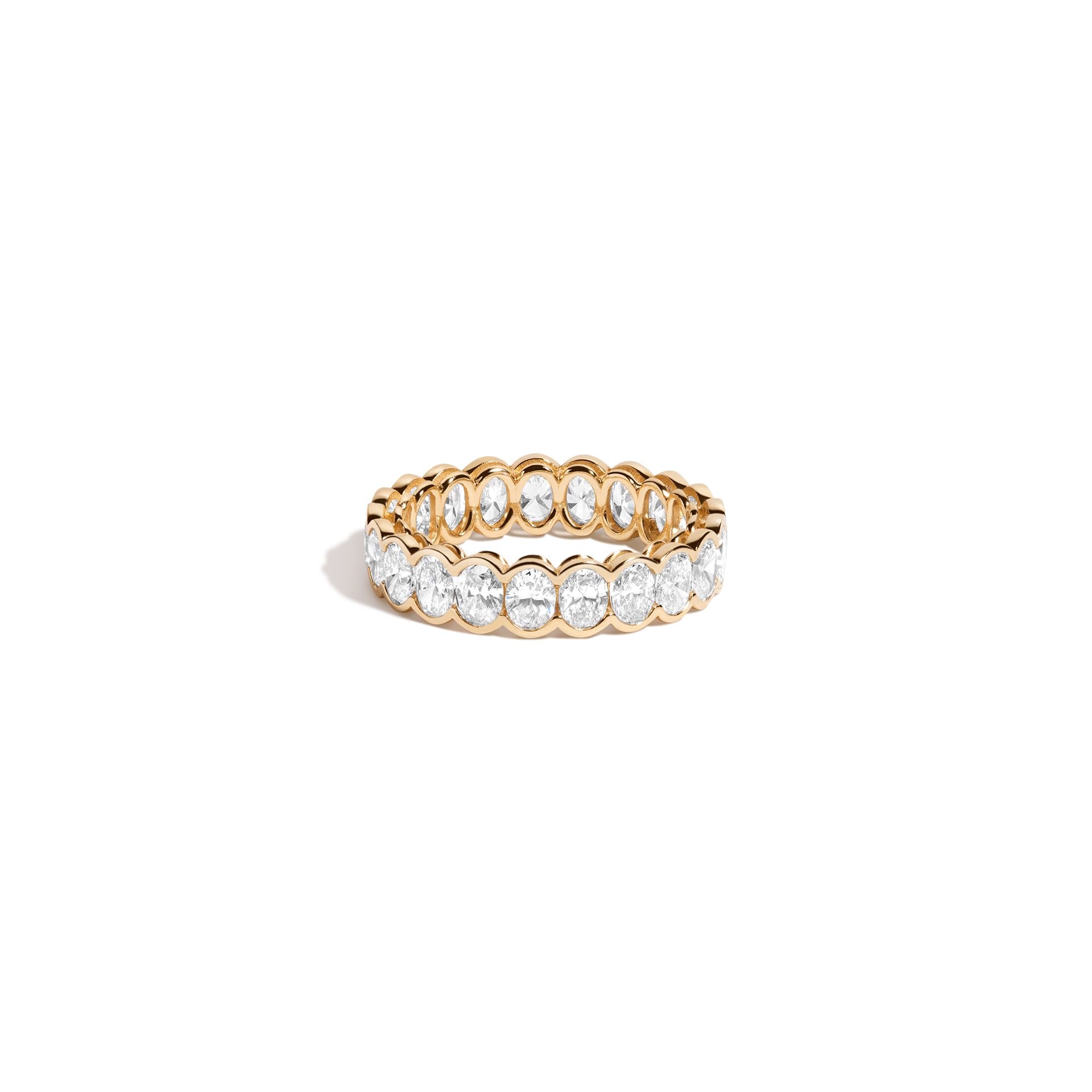 Oval Lab Grown Diamond Semi-Bezel Eternity Ring