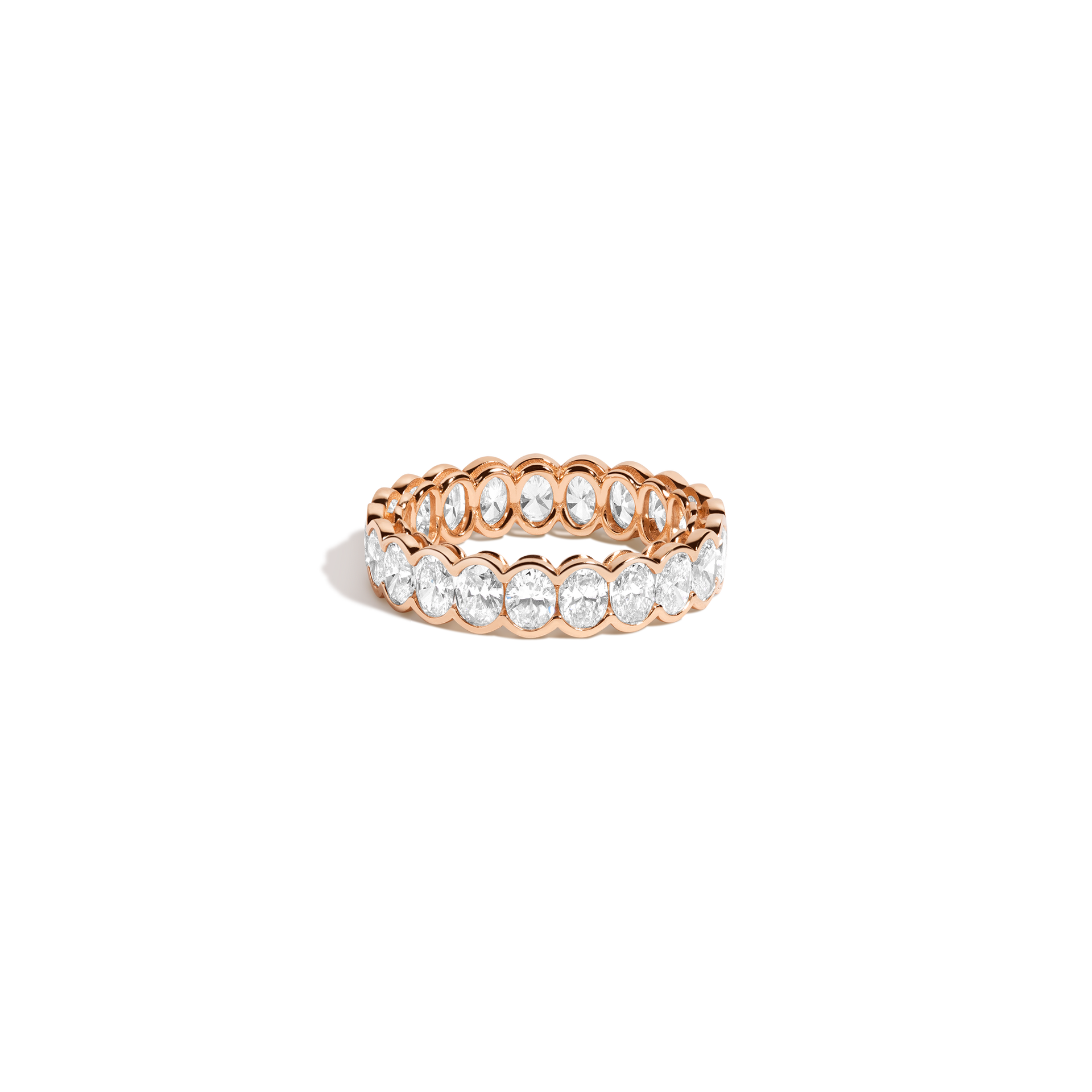 Oval Lab Grown Diamond Semi-Bezel Eternity Ring