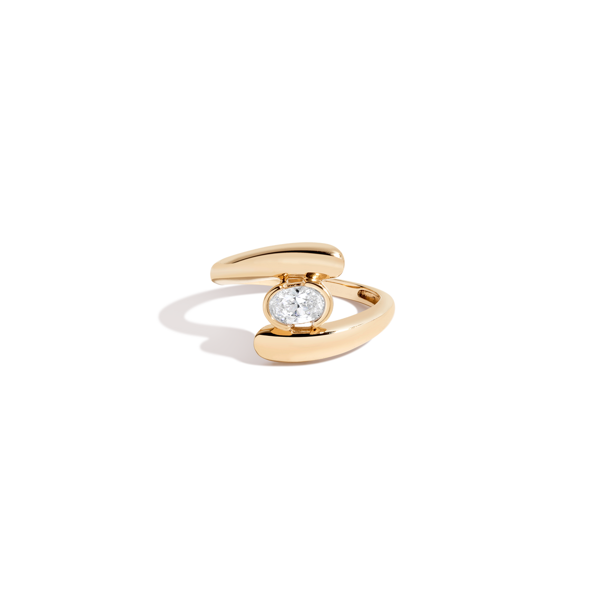 Lab Grown White Sapphire Ellipse Ring