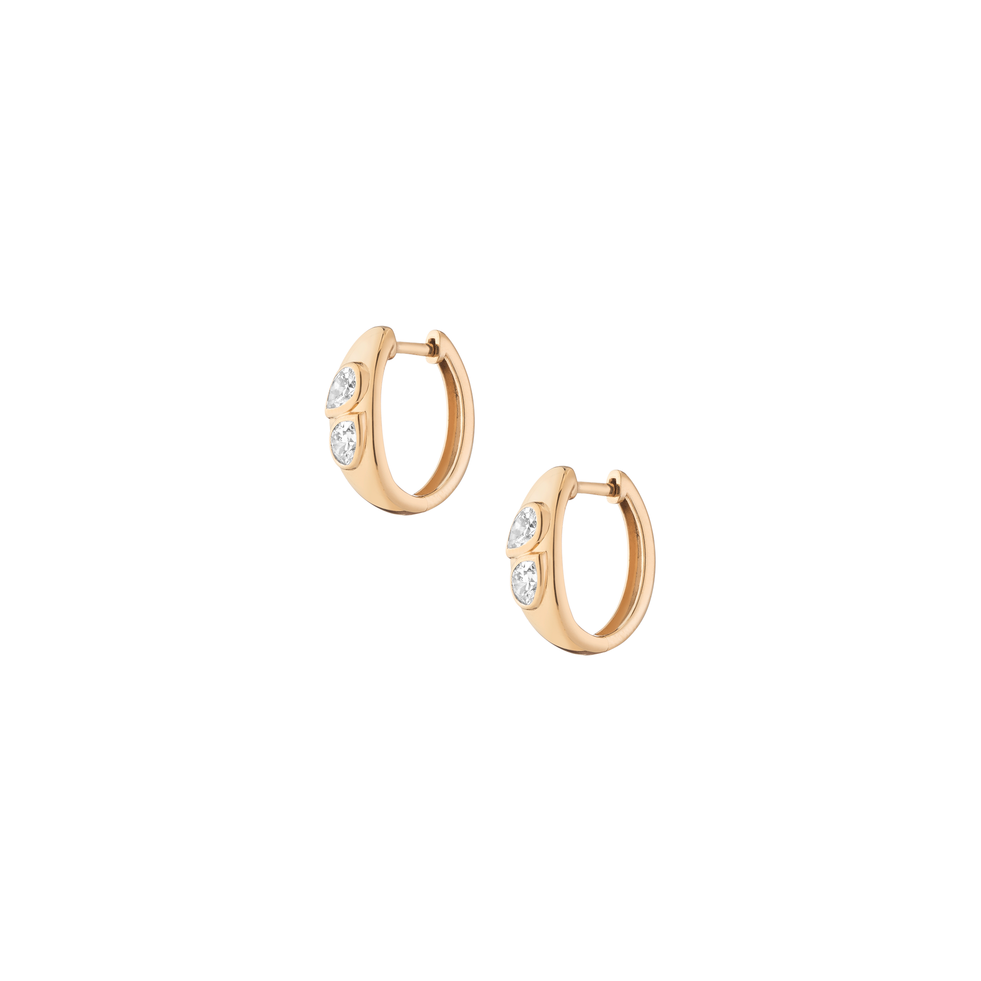 Chunky Double Lab Grown Diamond Pear Huggie Earrings