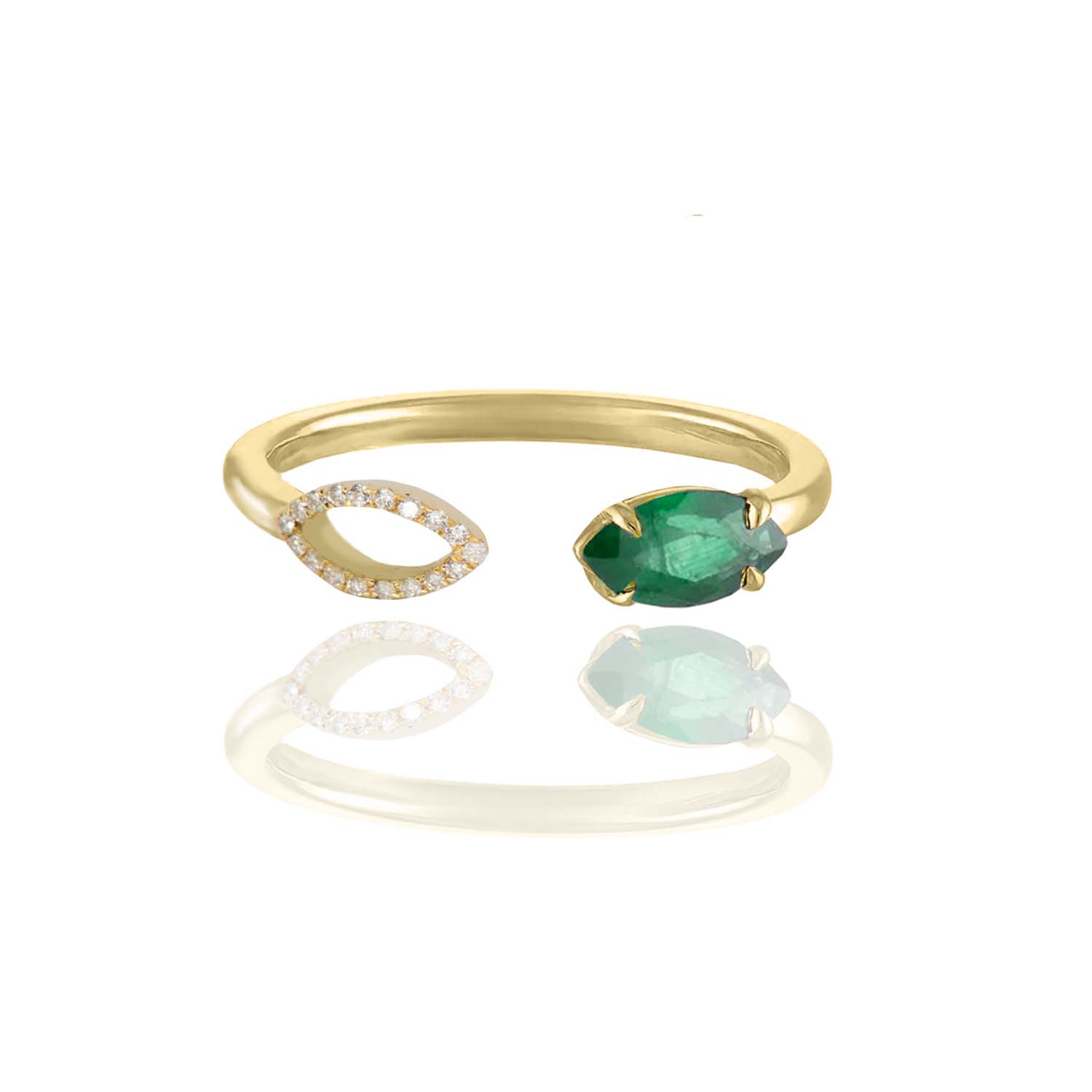 Marquise Cut Agate & Diamond Ring