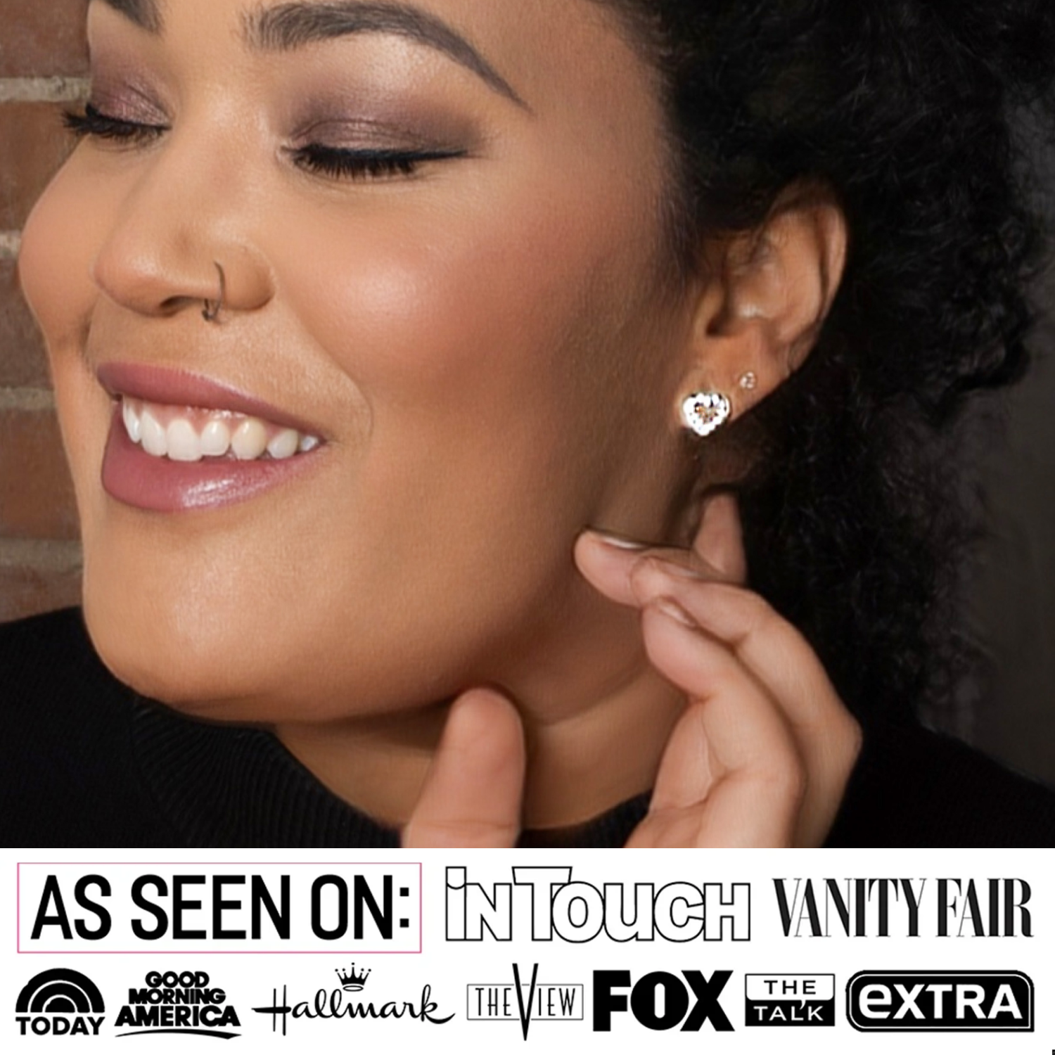 Ainsley 18k White Gold Plated Heart Earrings with Swarovski Crystals