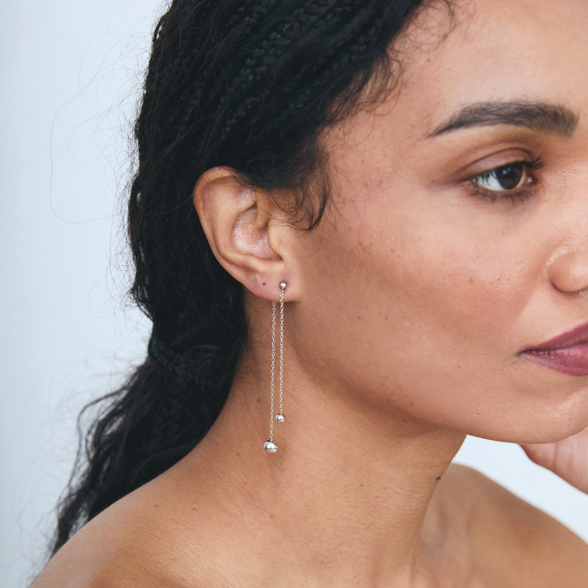 Alina Drop Earrings Silver