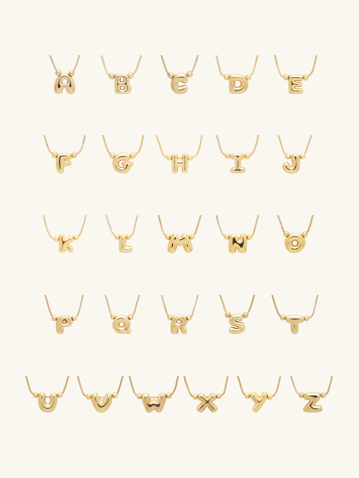 Petite Alphabet Bubble Gold Bracelet