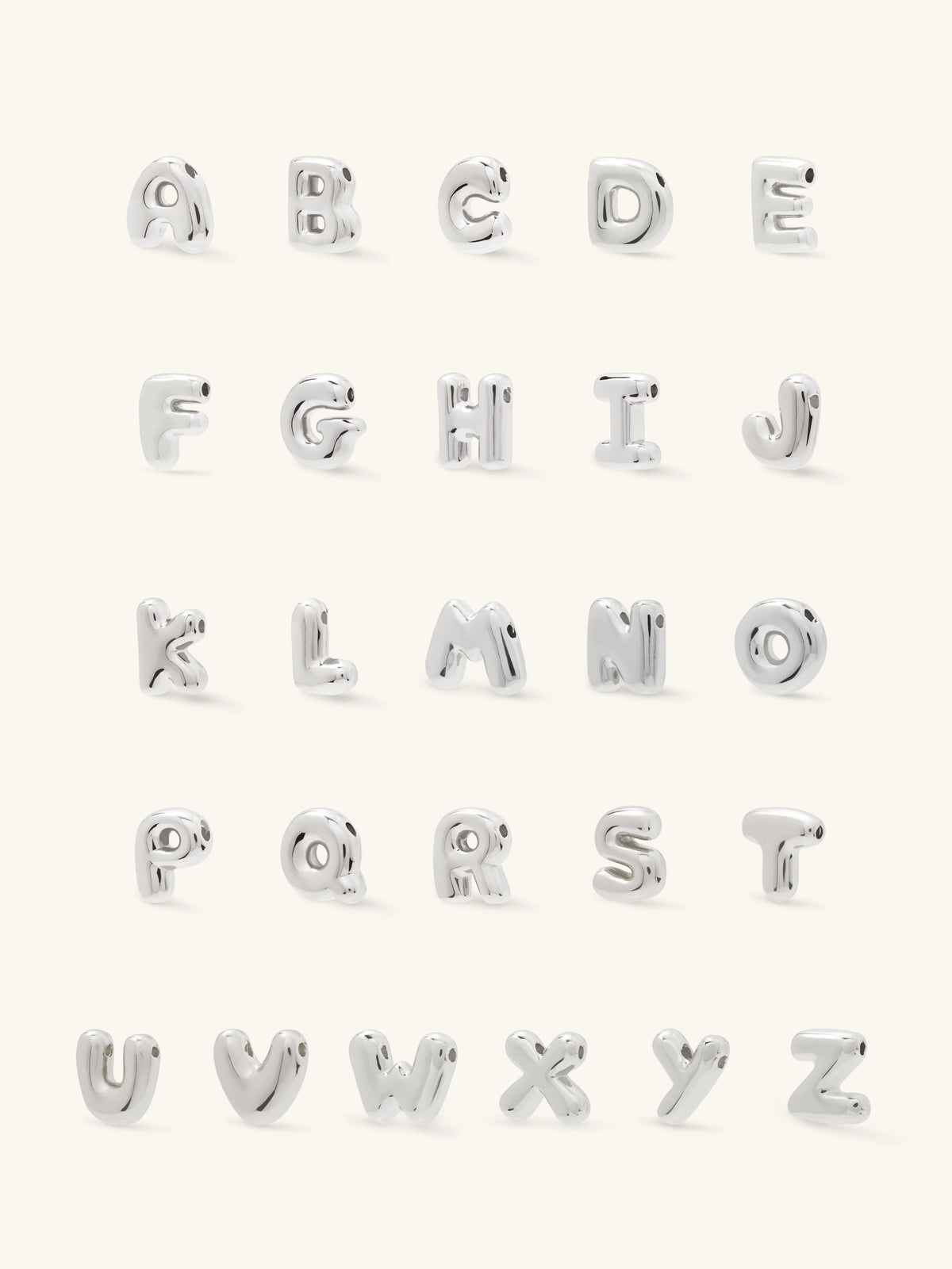 Petite Alphabet Bubble Silver Charm