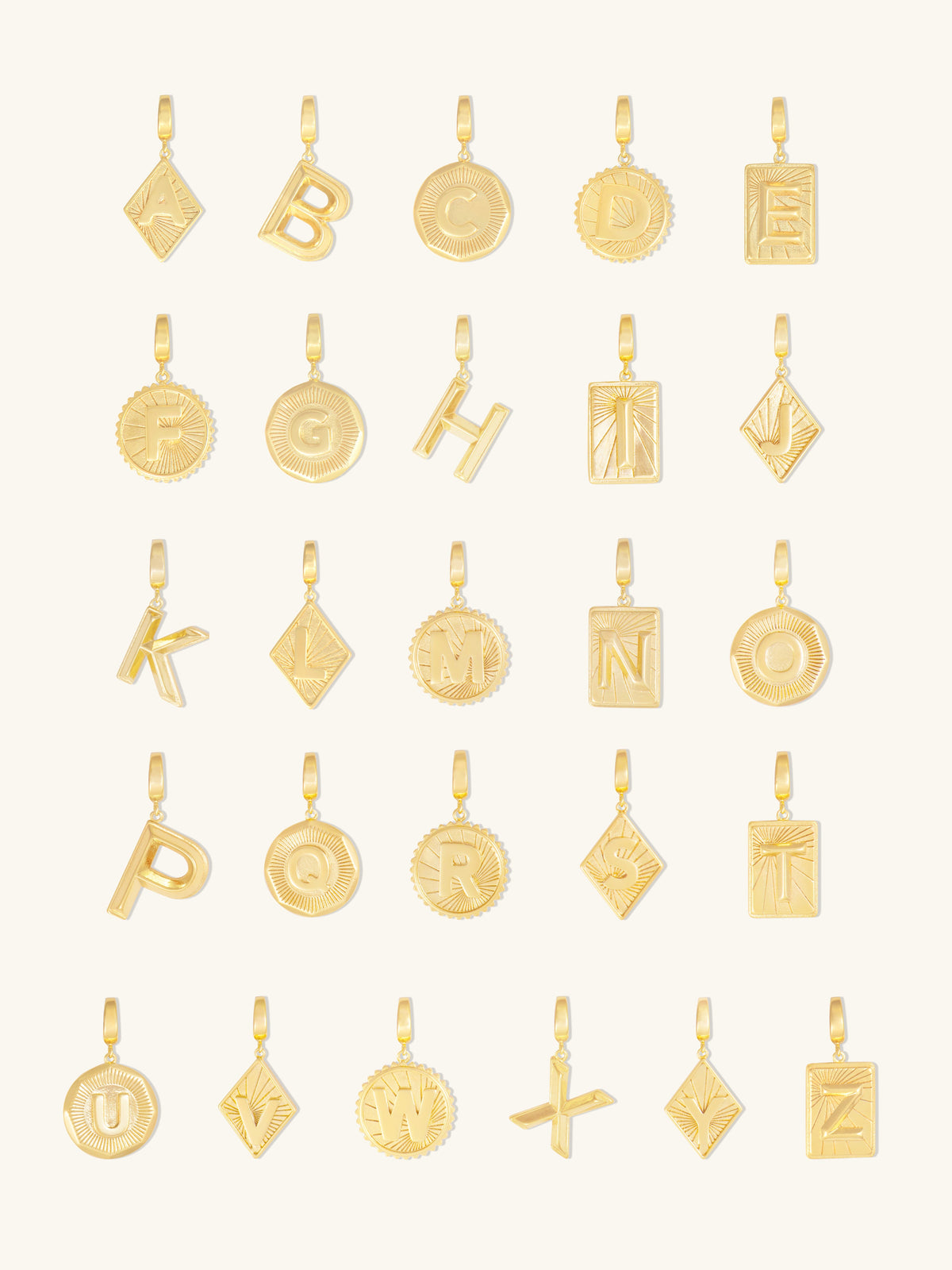 Alphabet Gold Charm