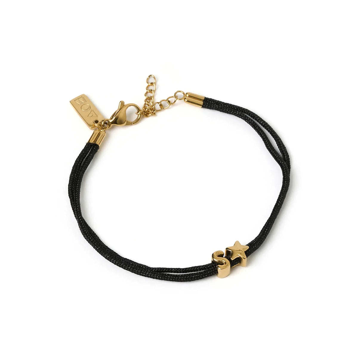 Alphabet String Bracelet Black