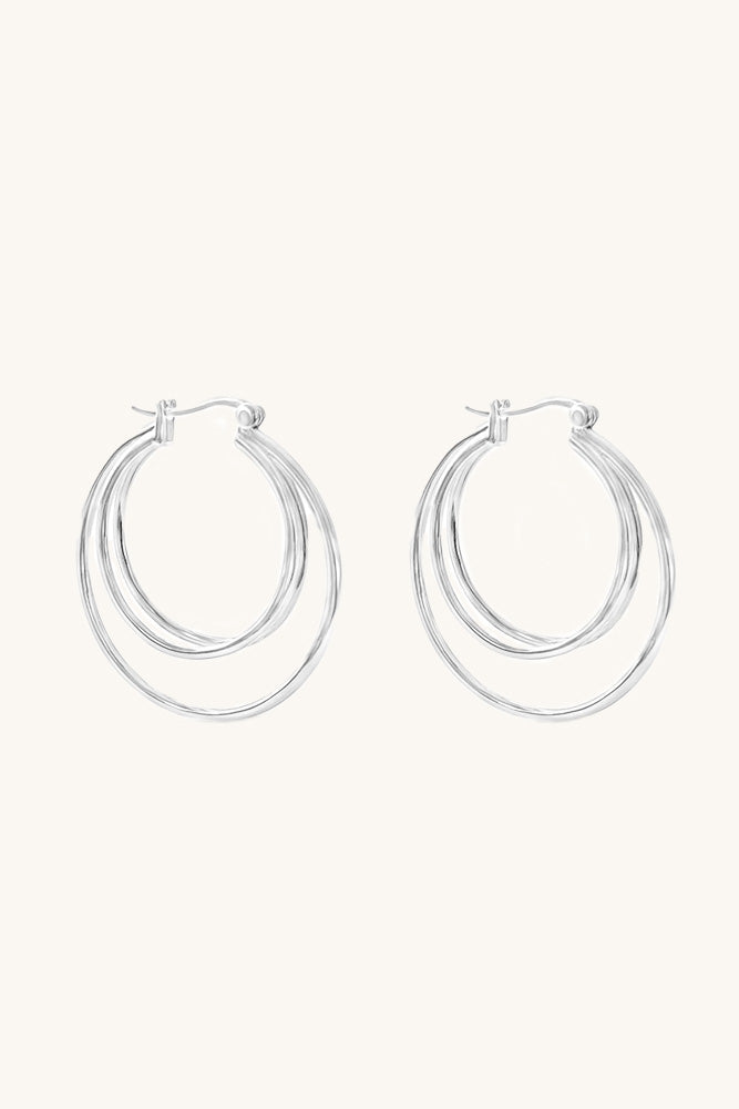 American Woman Hoop Earrings - Silver