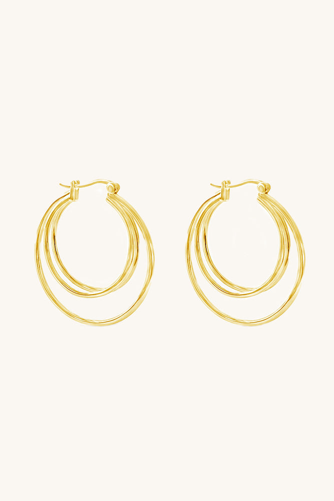 American Woman Hoop Earrings - Gold